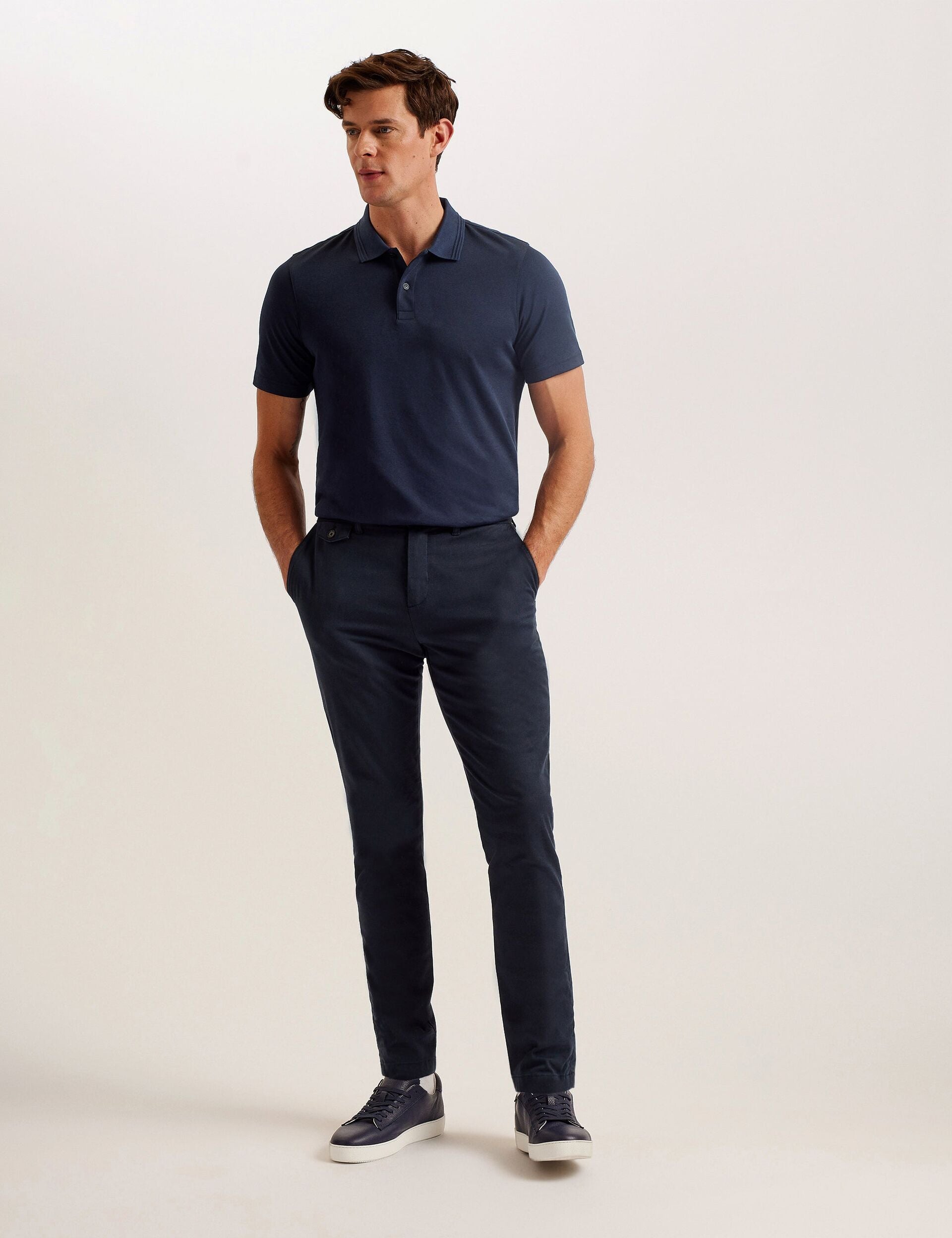 Ted Baker GALDON - Short Sleeve Regular Fit Polo NAVY