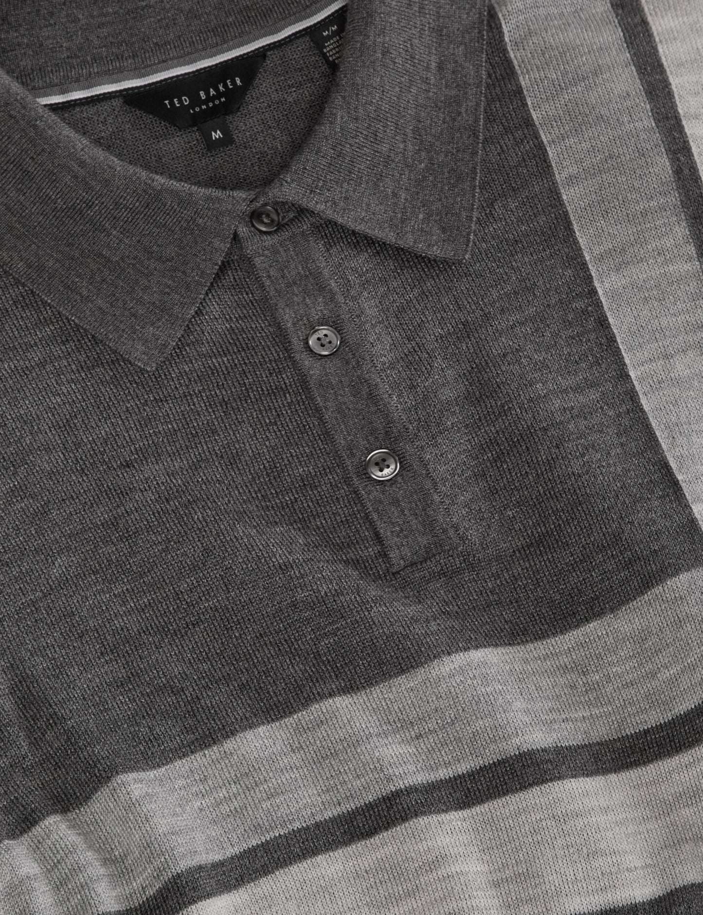 Ted Baker INTARSIA - Short Sleeve Sweater Polo DARK GREY