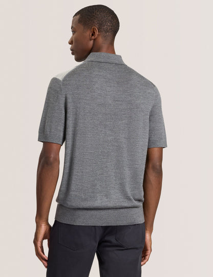 Ted Baker INTARSIA - Short Sleeve Sweater Polo DARK GREY