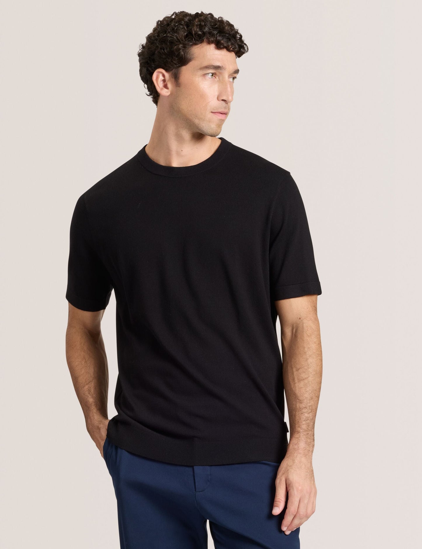 Ted Baker MODERN VISCOSE BLEND CREW - Black BLACK