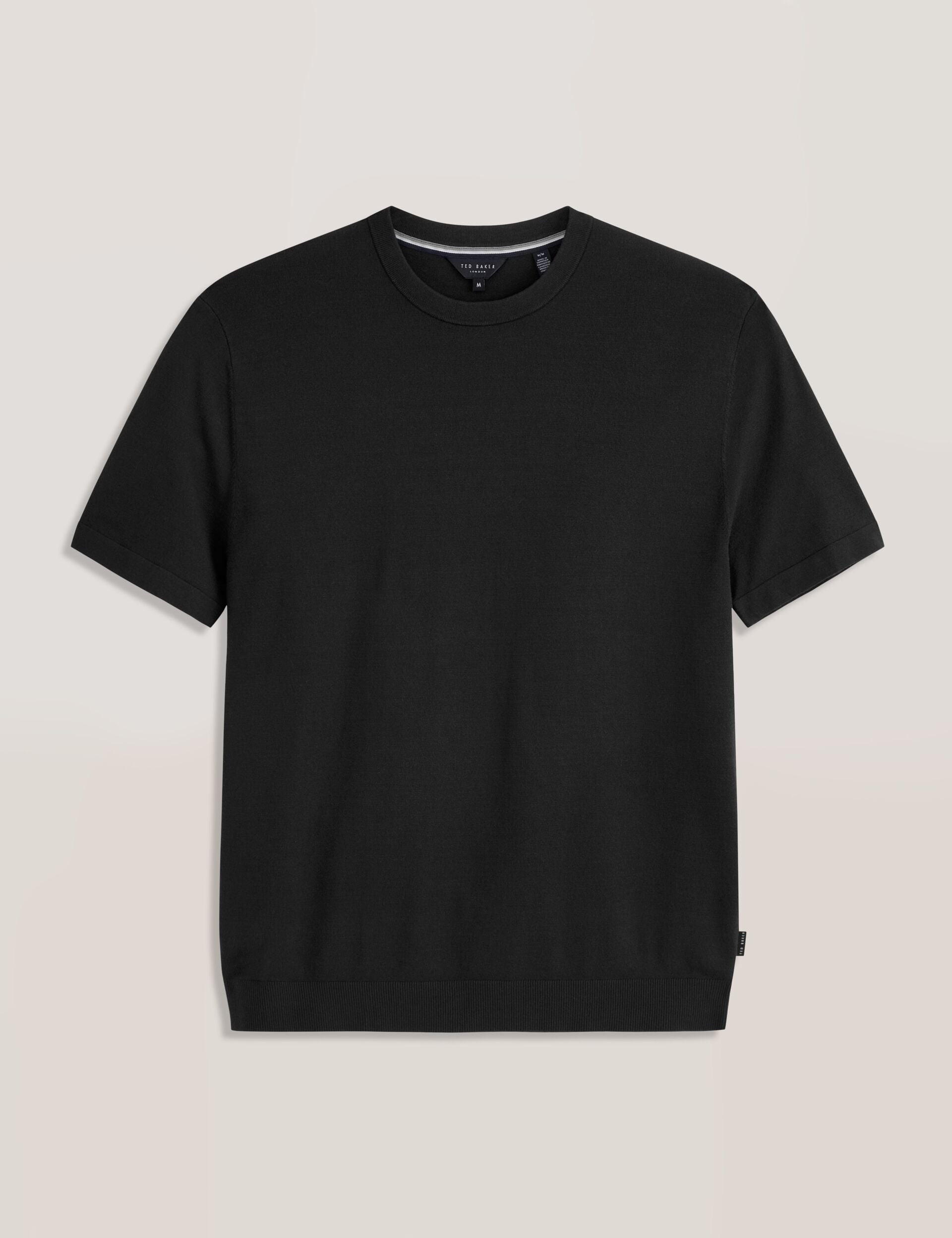 Ted Baker MODERN VISCOSE BLEND CREW - Black BLACK