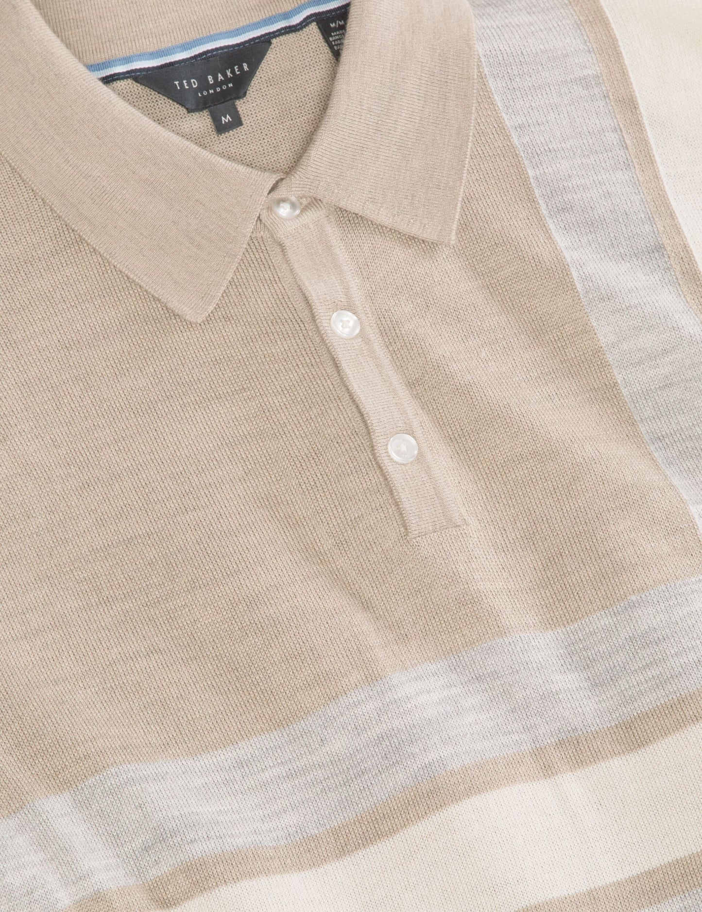 Ted Baker INTARSIA - Short Sleeve Sweater Polo LIGHT CAMEL