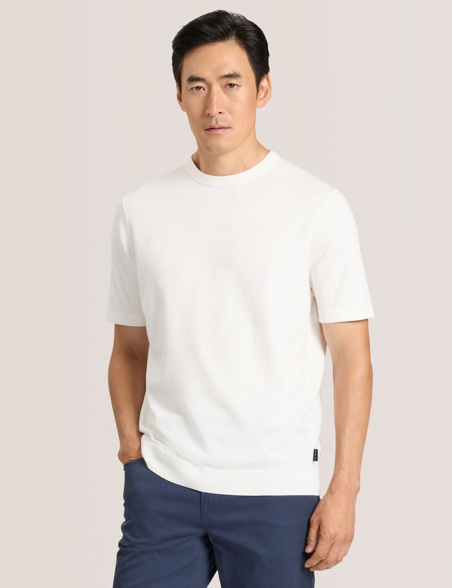 Ted Baker MODERN VISCOSE BLEND CREW - Egret WHITE