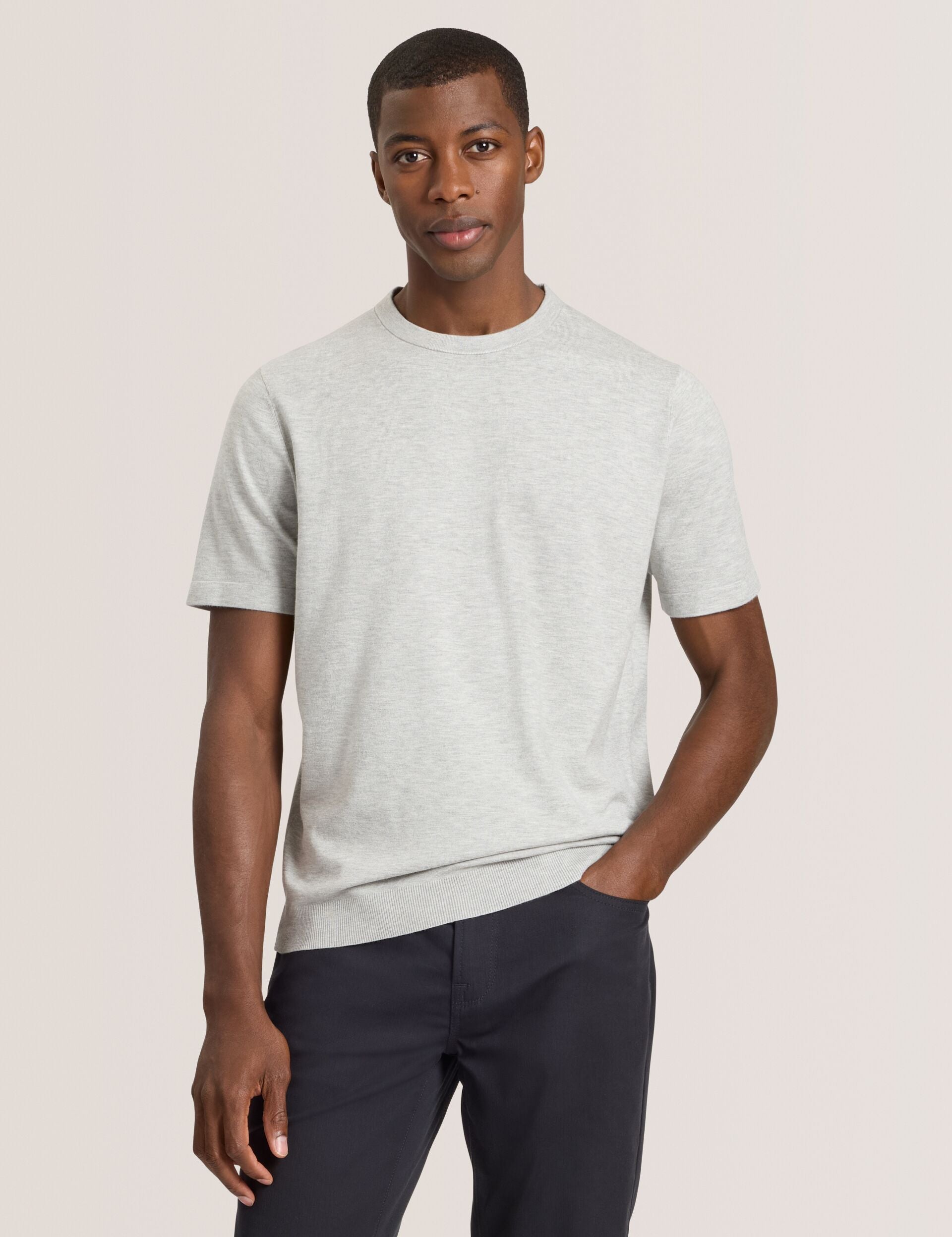 Ted Baker MODERN VISCOSE BLEND CREW - High Rise Grey Heather GREY