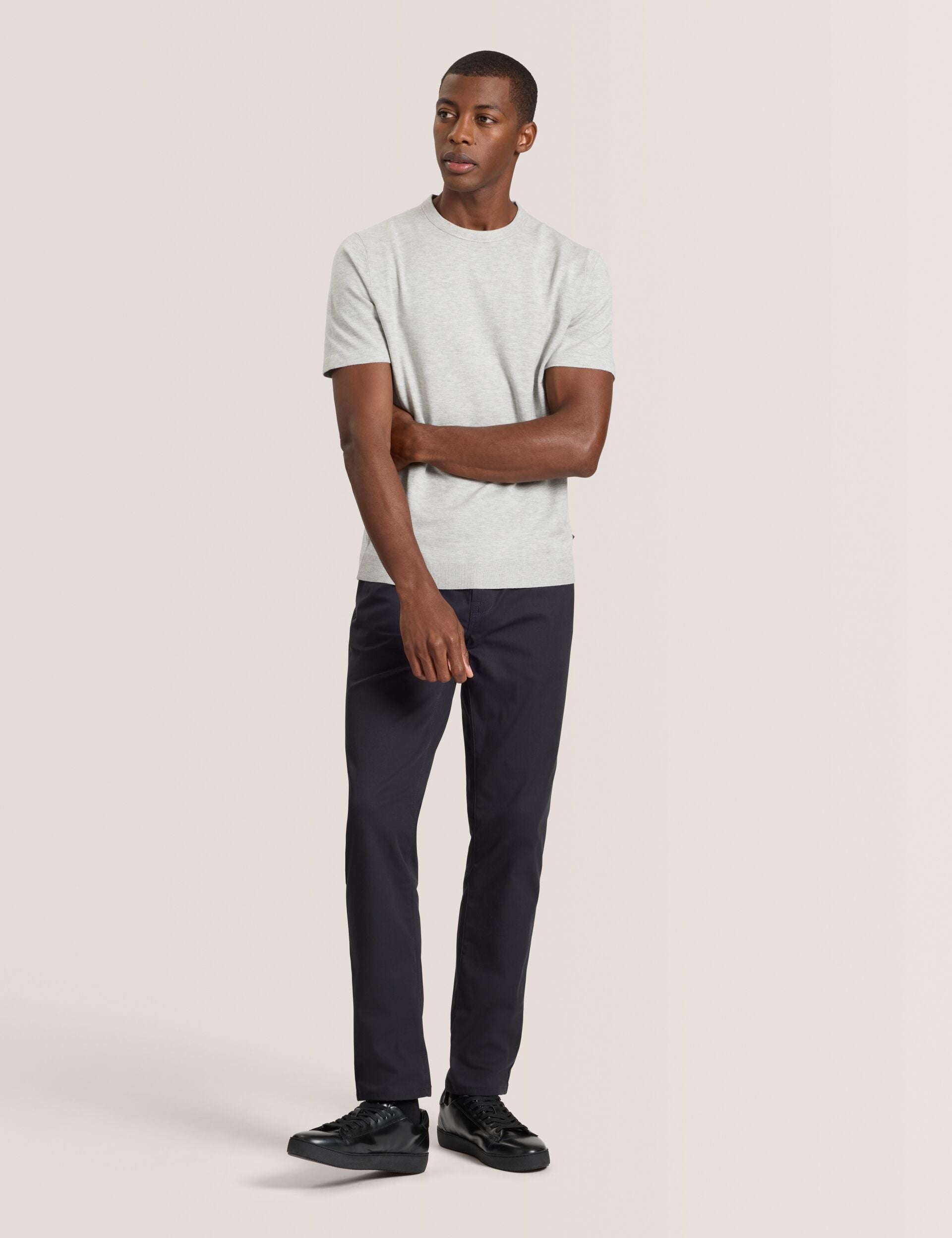 Ted Baker MODERN VISCOSE BLEND CREW - High Rise Grey Heather GREY