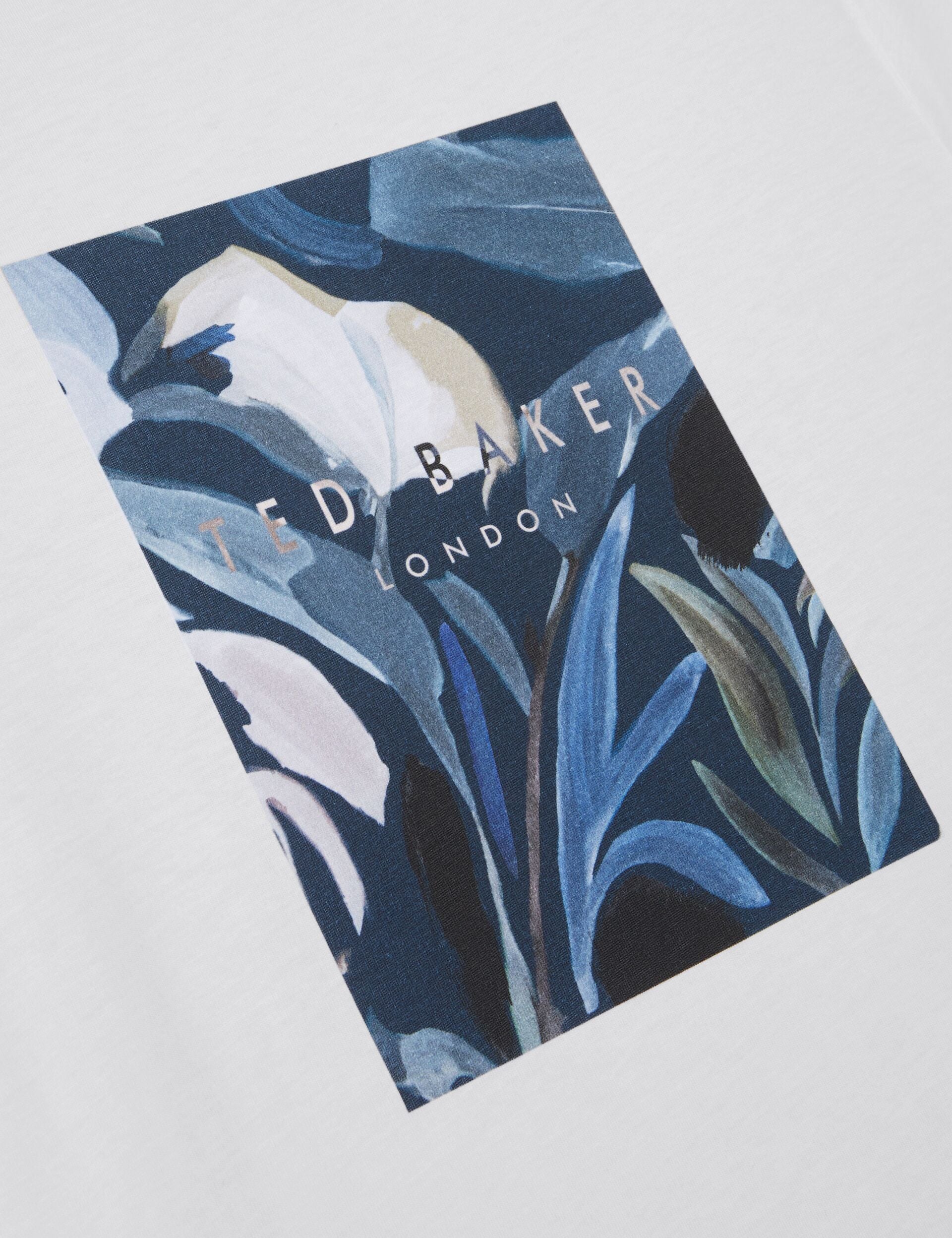 Ted Baker JUSTINO - White Branded Box Print Graphic Cotton T-Shirt WHITE