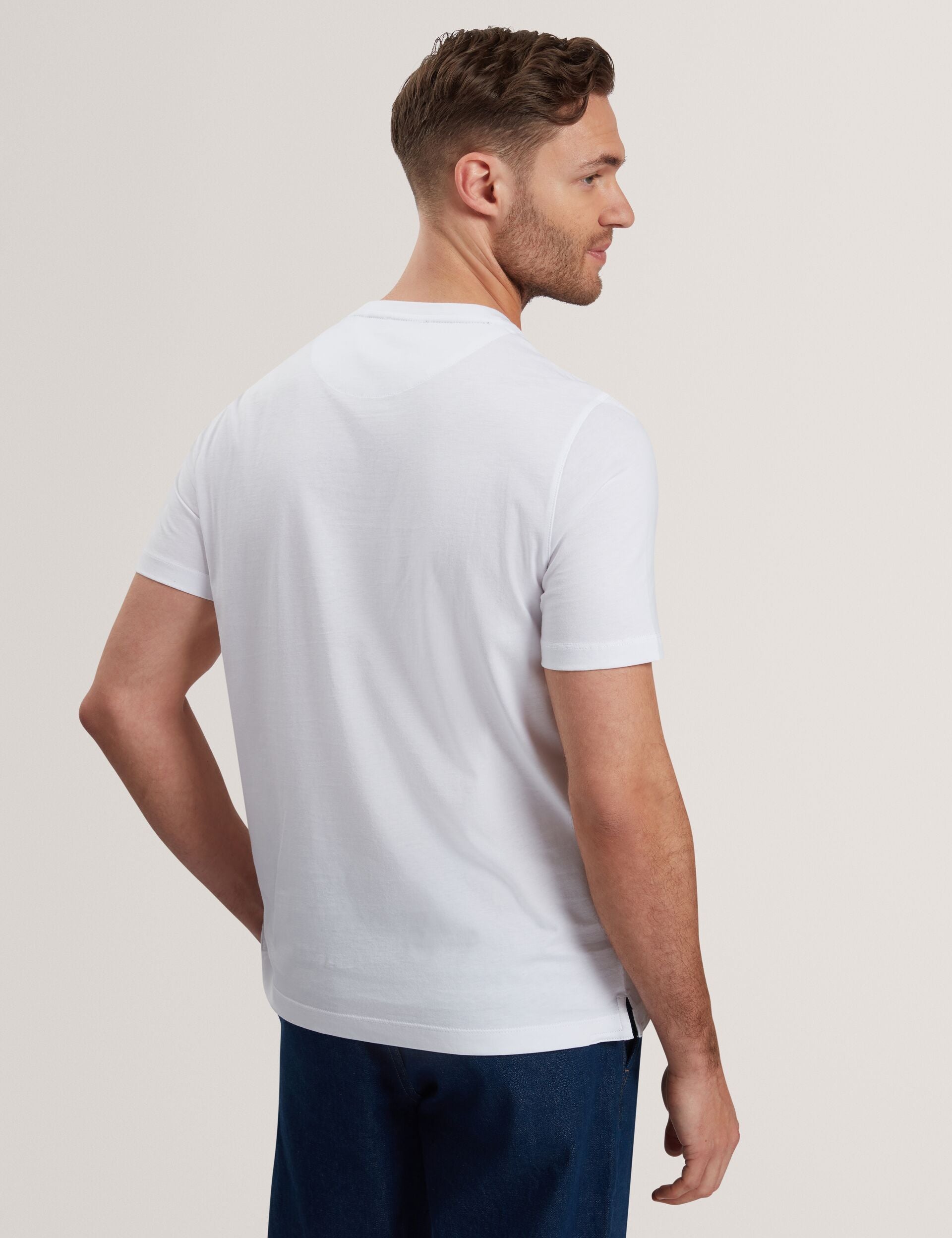Ted Baker JUSTINO - White Branded Box Print Graphic Cotton T-Shirt WHITE
