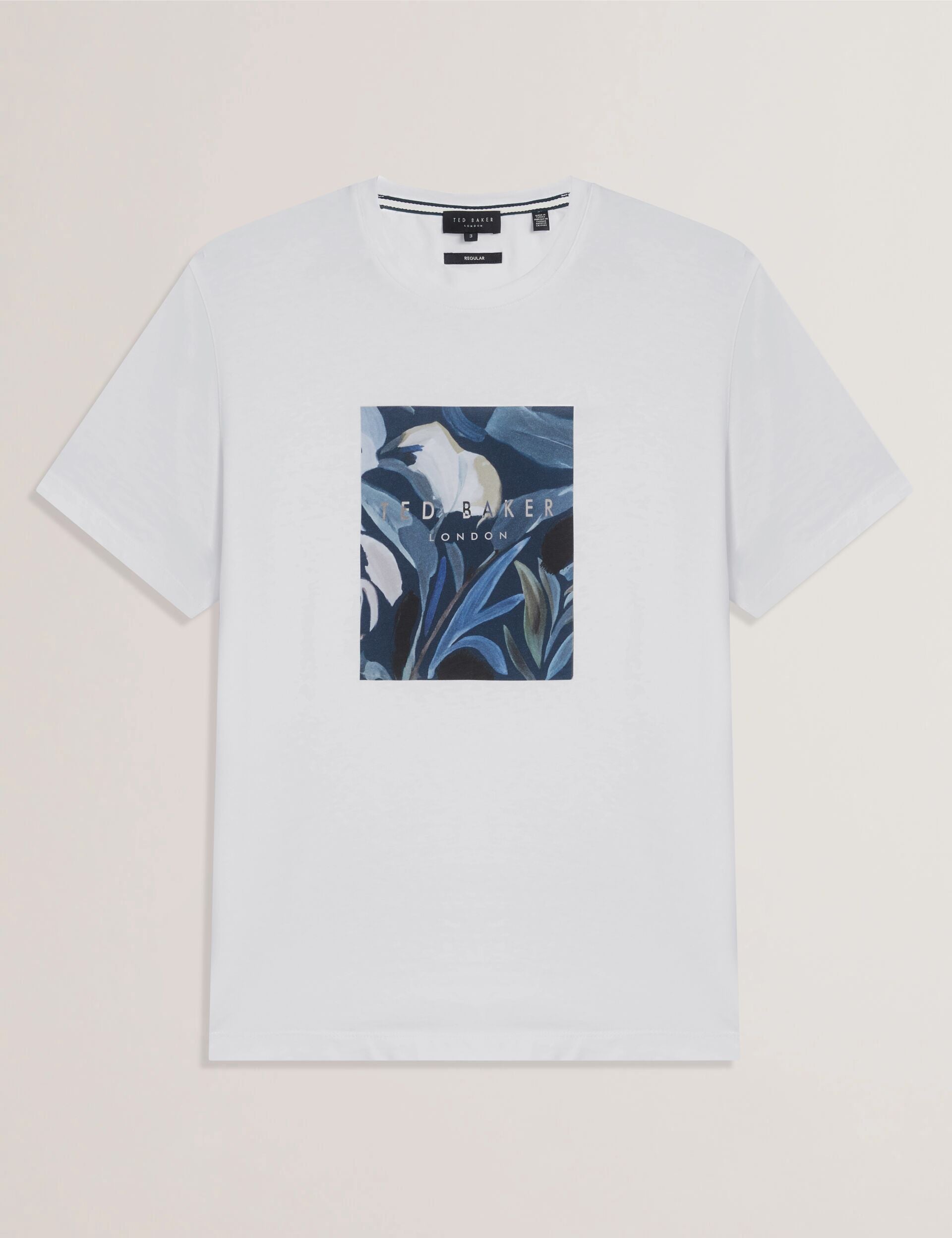 Ted Baker JUSTINO - White Branded Box Print Graphic Cotton T-Shirt WHITE