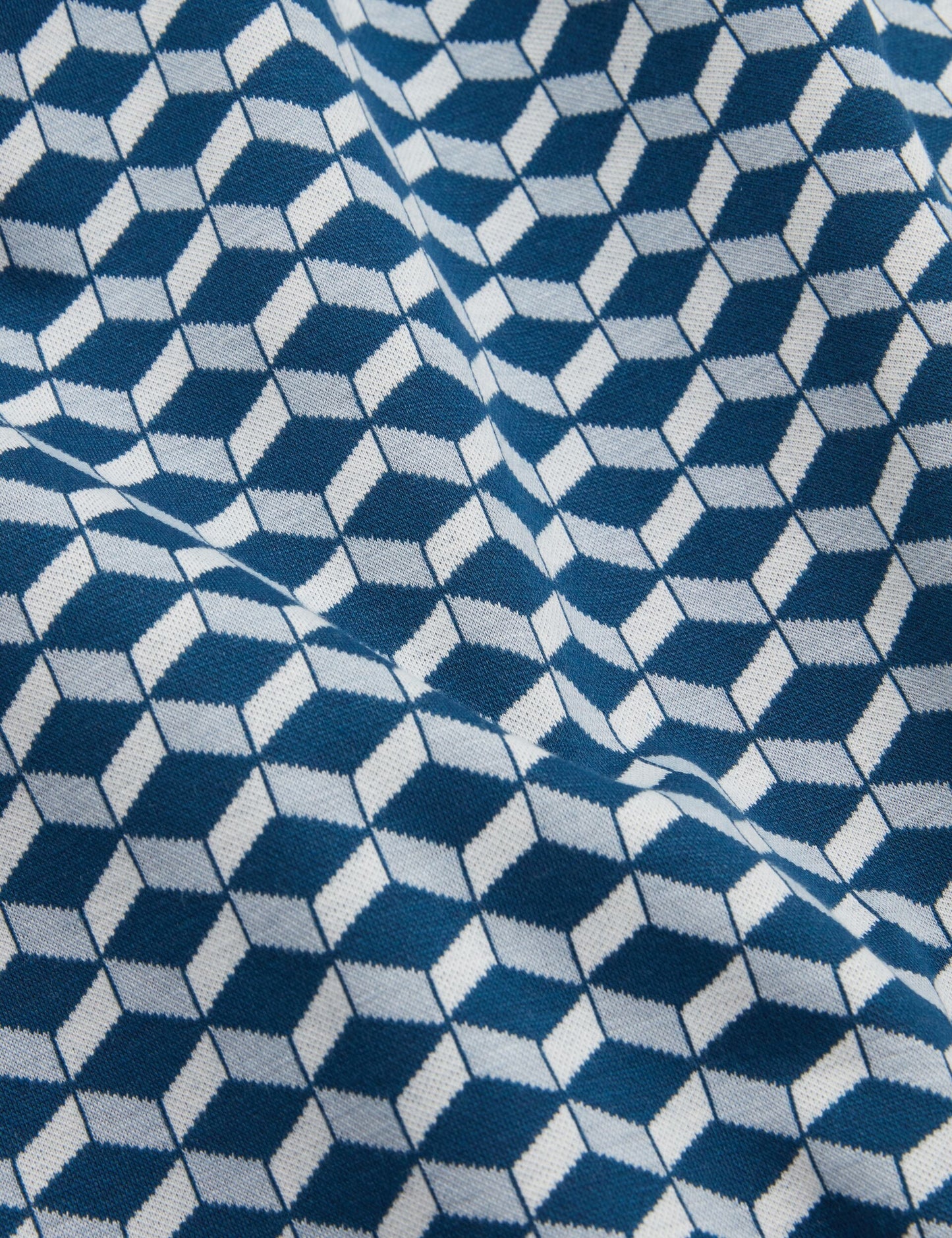 Ted Baker LIRIEN Geometric Jacquard Pique Polo Shirt DARK BLUE