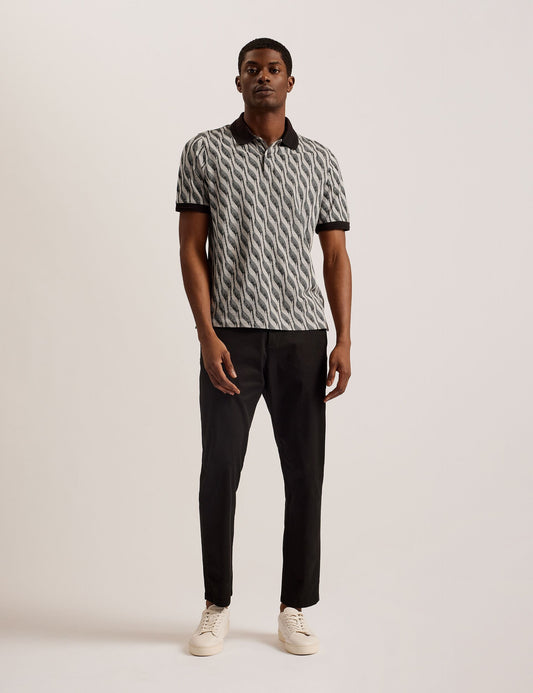Ted Baker JACQUARD POLO - Brown BROWN