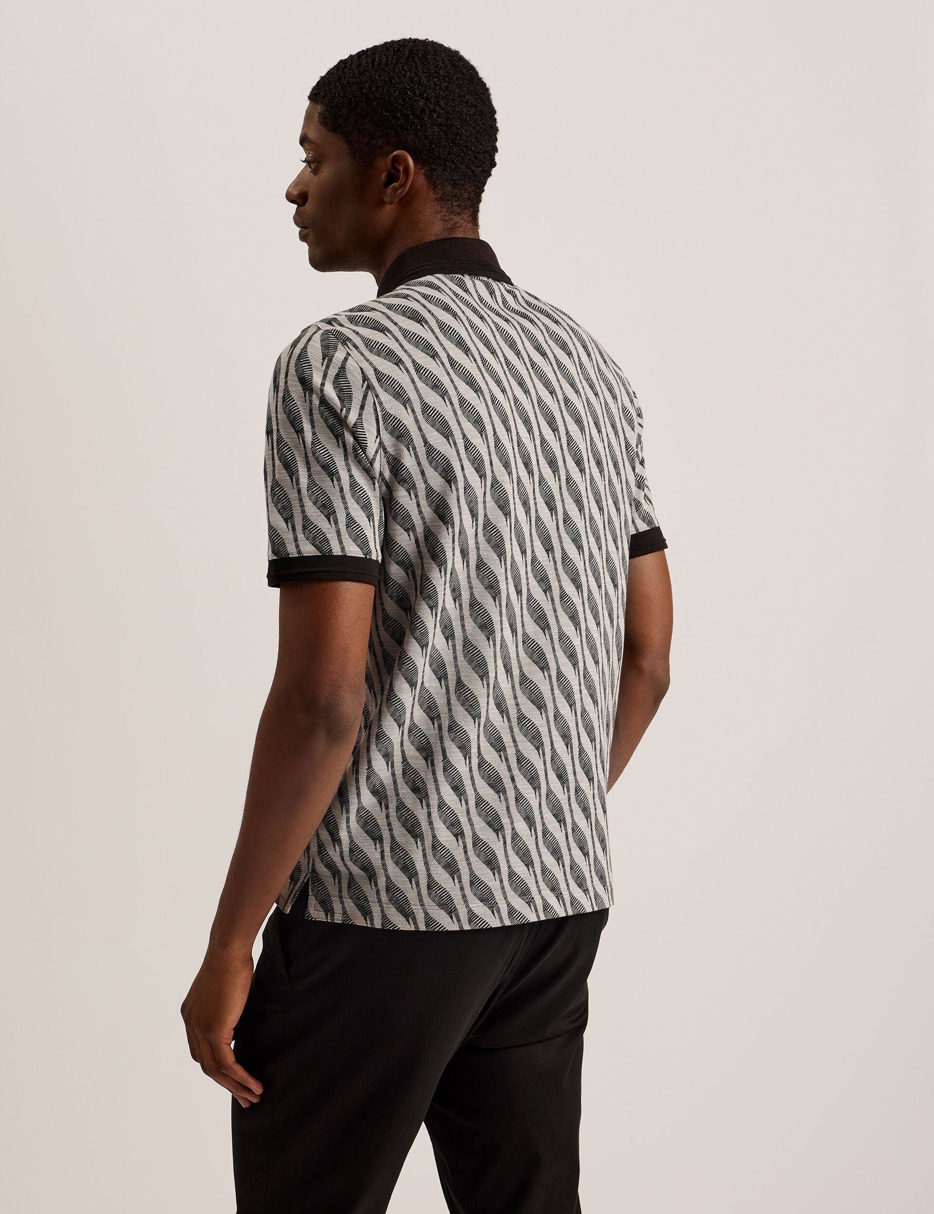 Ted Baker JACQUARD POLO - Brown BROWN