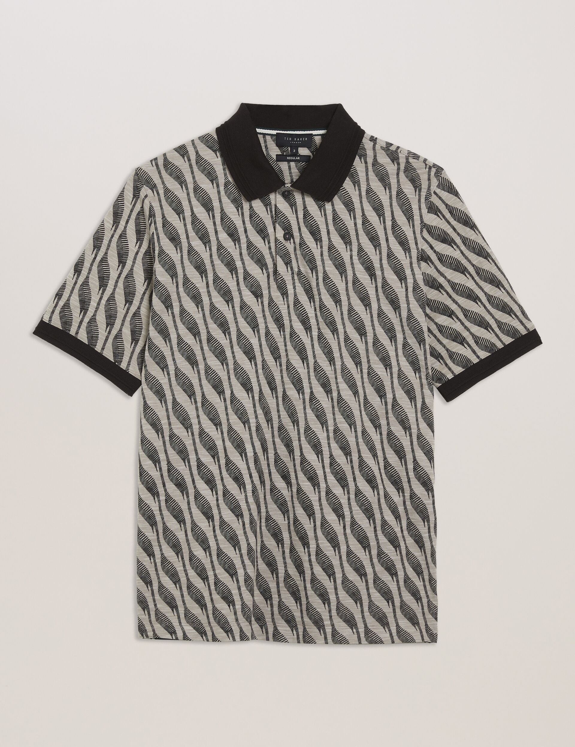 Ted Baker JACQUARD POLO - Brown BROWN