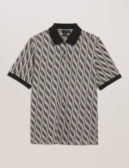 Ted Baker JACQUARD POLO - Brown BROWN