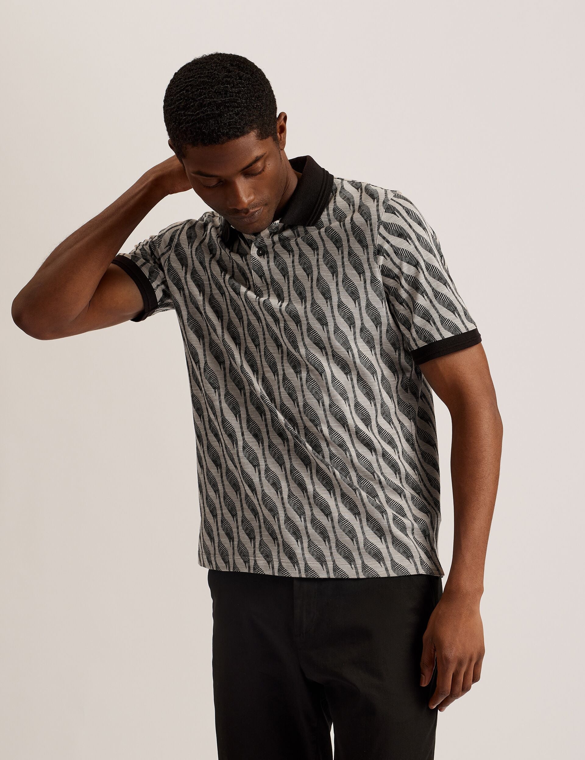 Ted Baker JACQUARD POLO - Brown BROWN