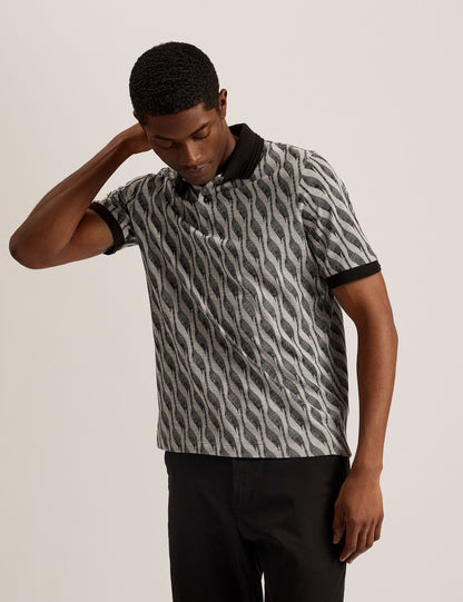 Ted Baker JACQUARD POLO - Brown BROWN