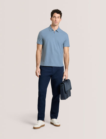 Ted Baker RIB ZIP POLO LIGHT BLUE