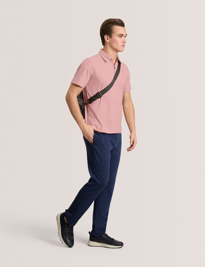 Ted Baker RIB ZIP POLO PALE PINK