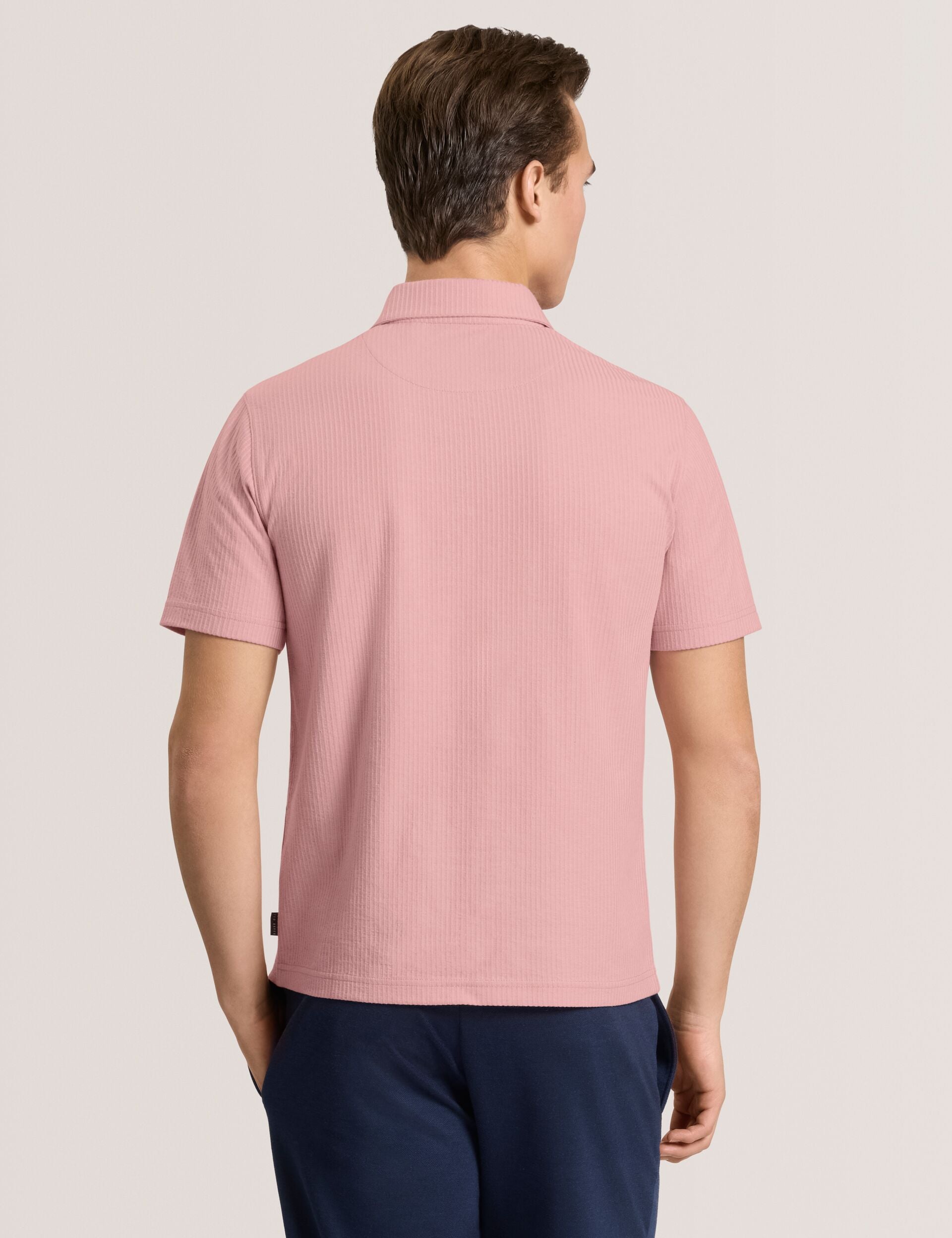 Ted Baker RIB ZIP POLO PALE PINK
