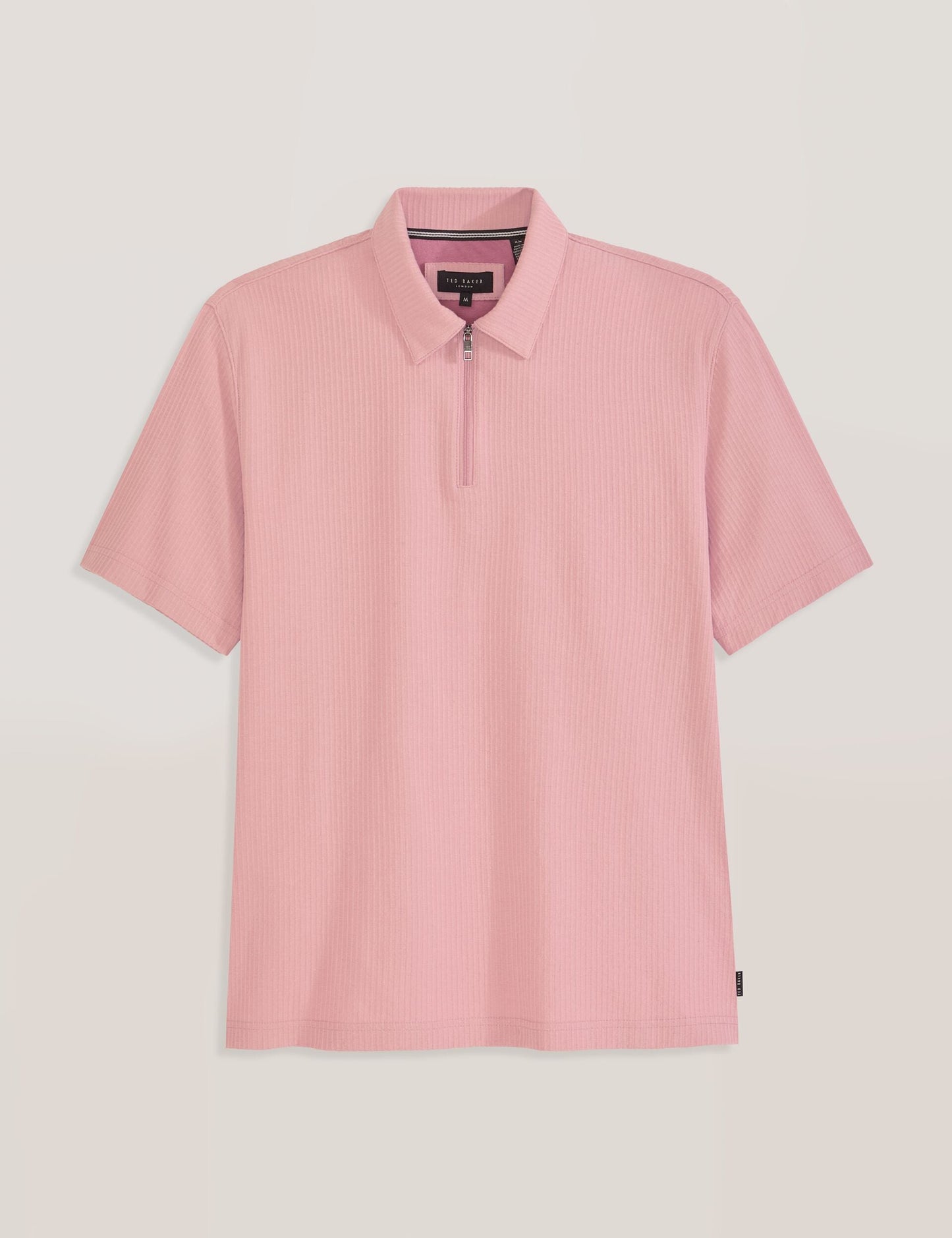 Ted Baker RIB ZIP POLO PALE PINK