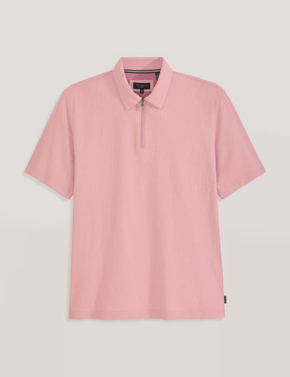 Ted Baker RIB ZIP POLO PALE PINK