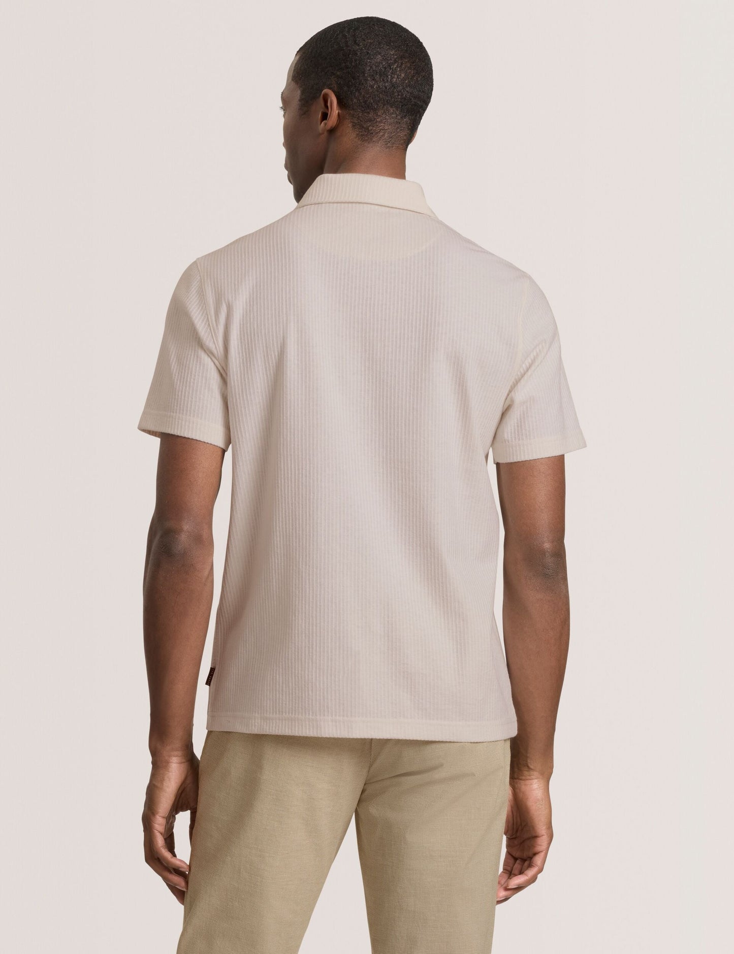 Ted Baker RIB ZIP POLO ECRU