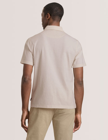 Ted Baker RIB ZIP POLO ECRU