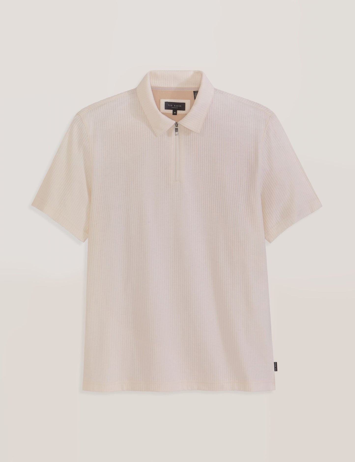 Ted Baker RIB ZIP POLO ECRU