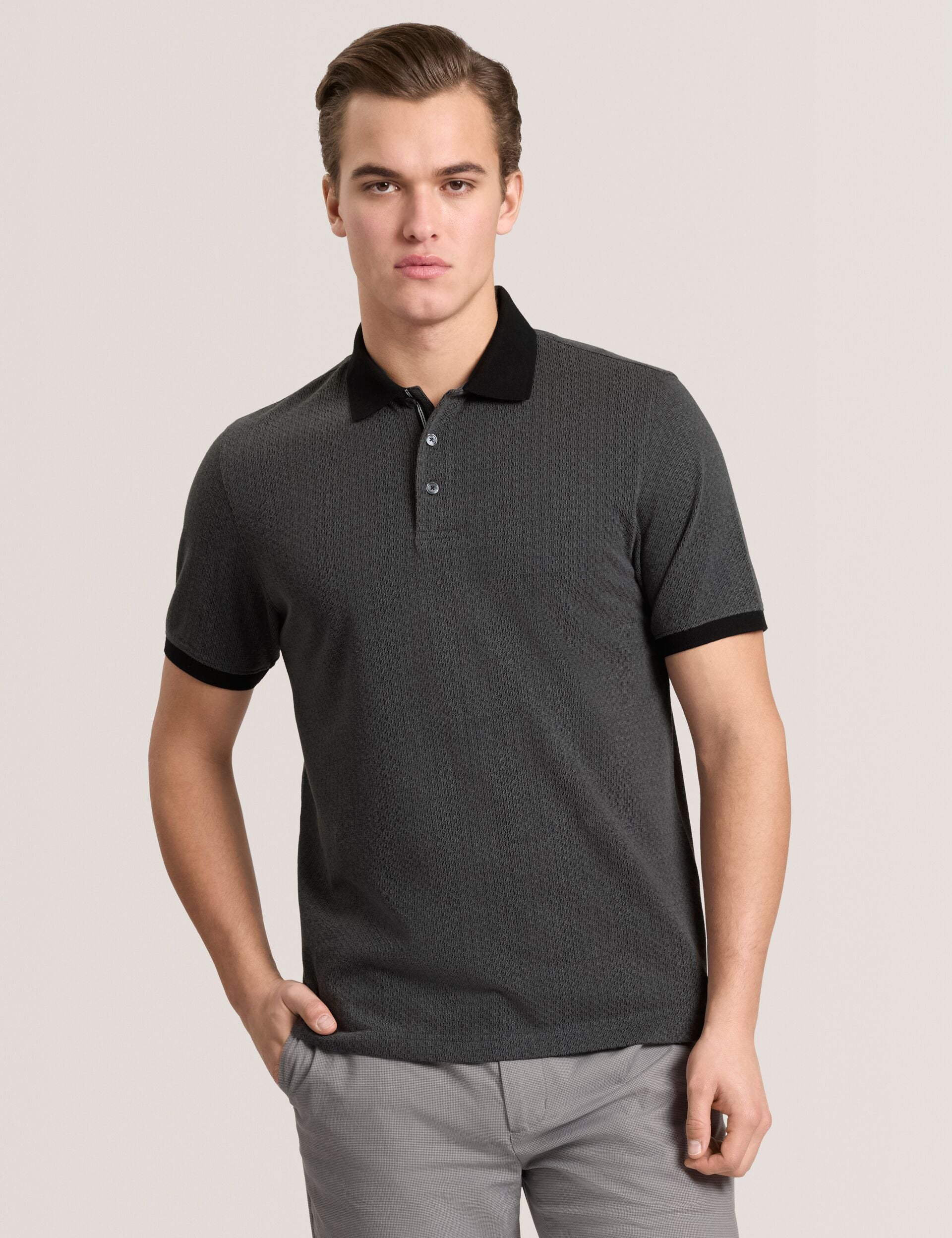 Ted Baker RIB ZIP POLO BLACK