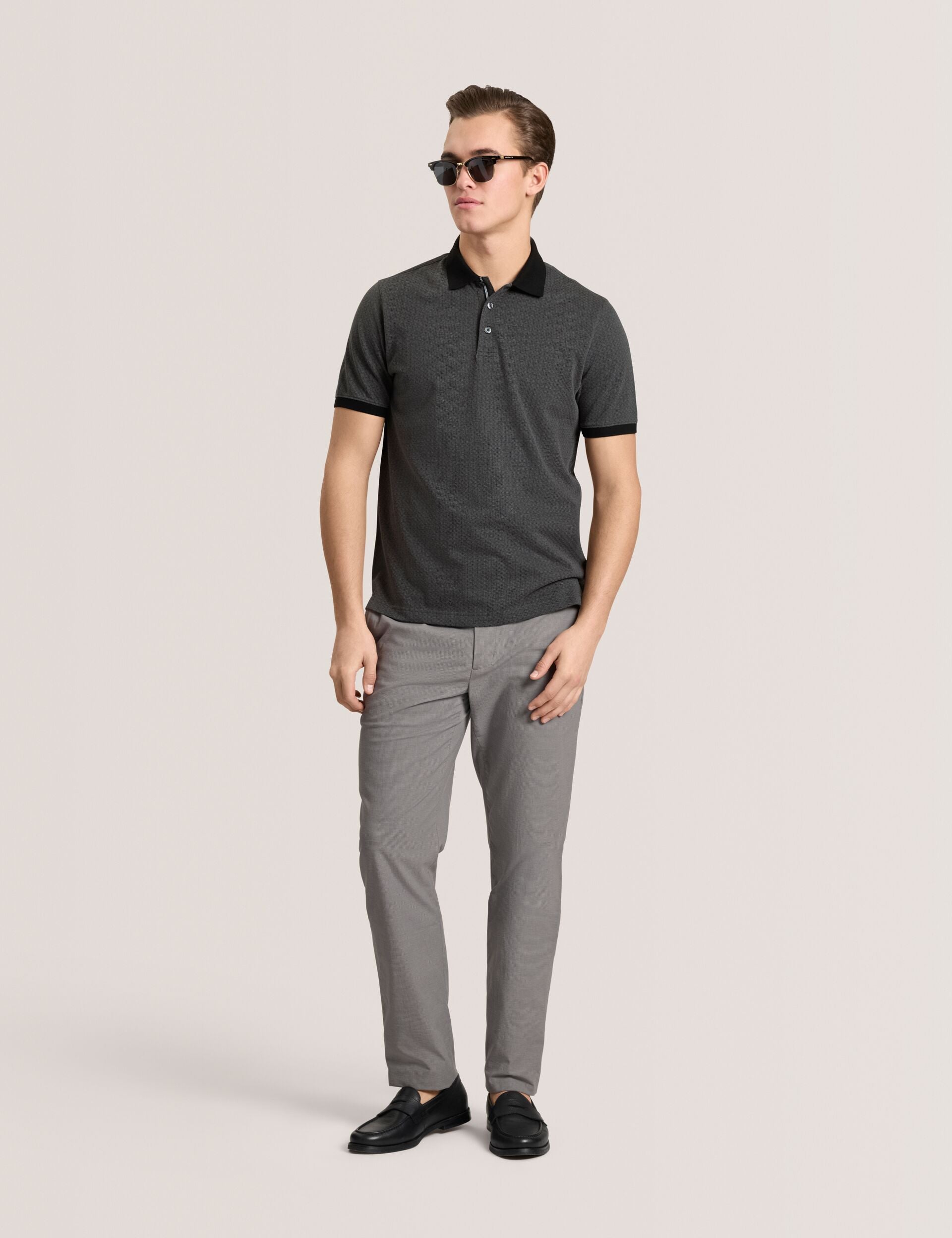 Ted Baker RIB ZIP POLO BLACK