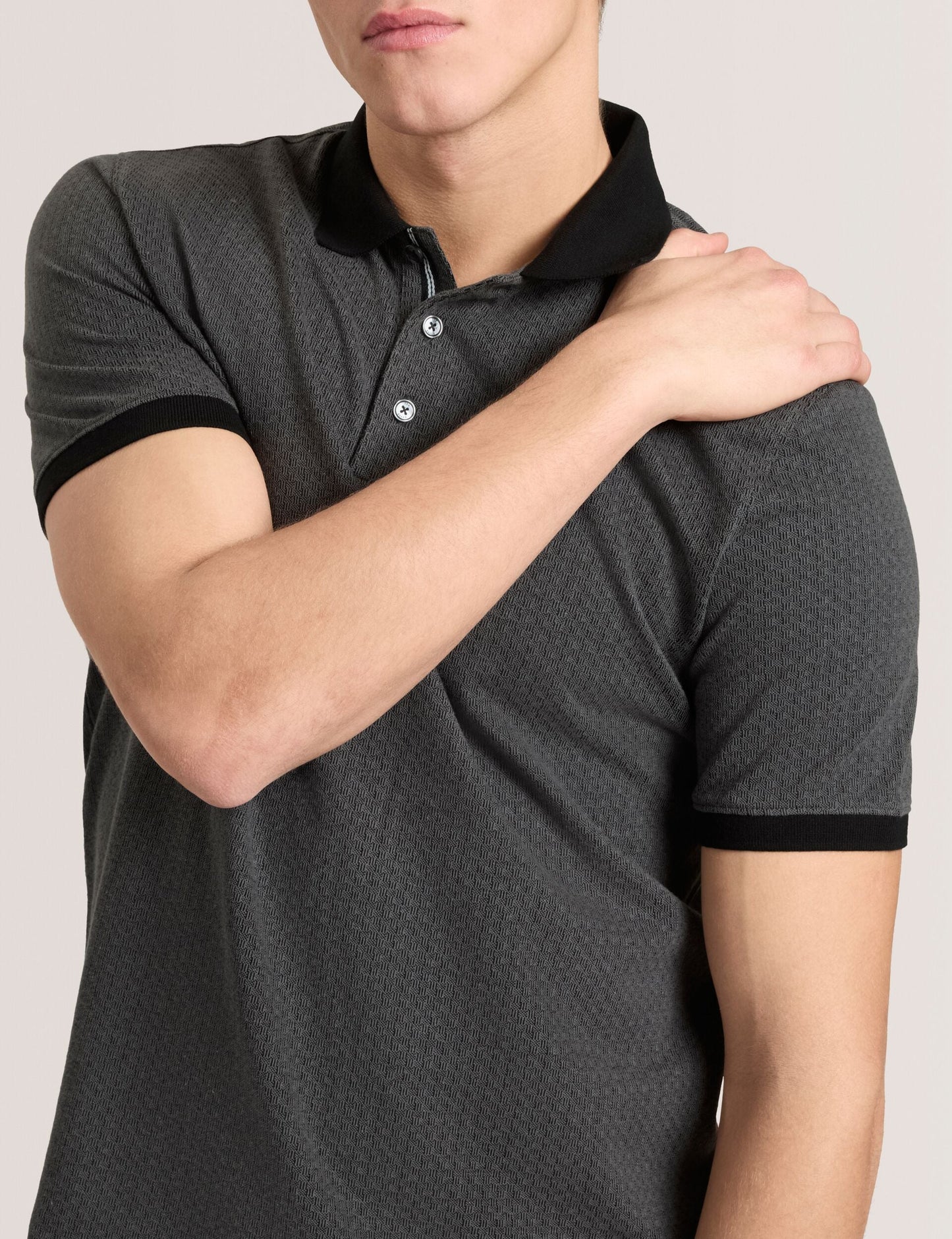 Ted Baker RIB ZIP POLO BLACK