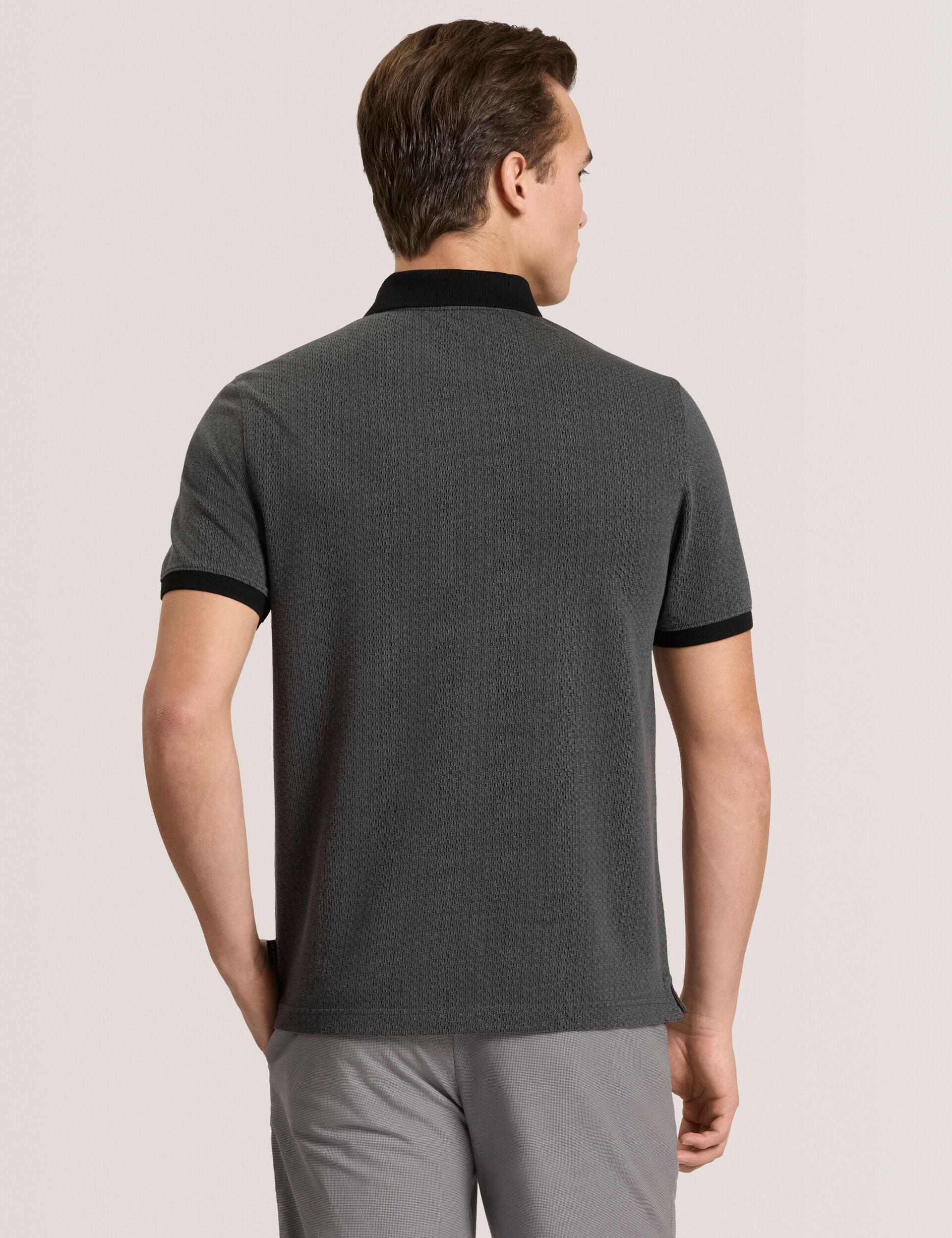 Ted Baker RIB ZIP POLO BLACK