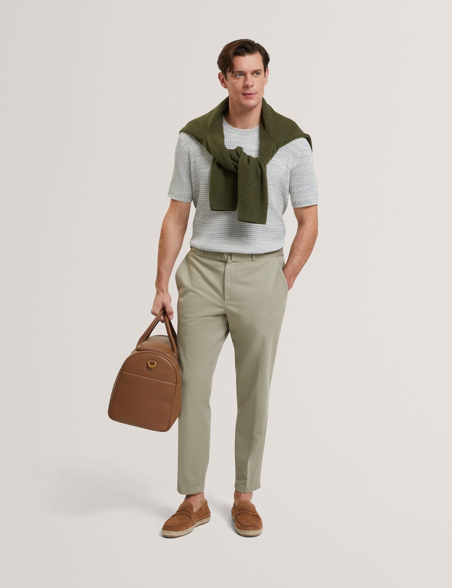 Ted Baker KELEPA - Short Sleeve Relaxed Fit Textured Knit T-Shirt MID GREEN