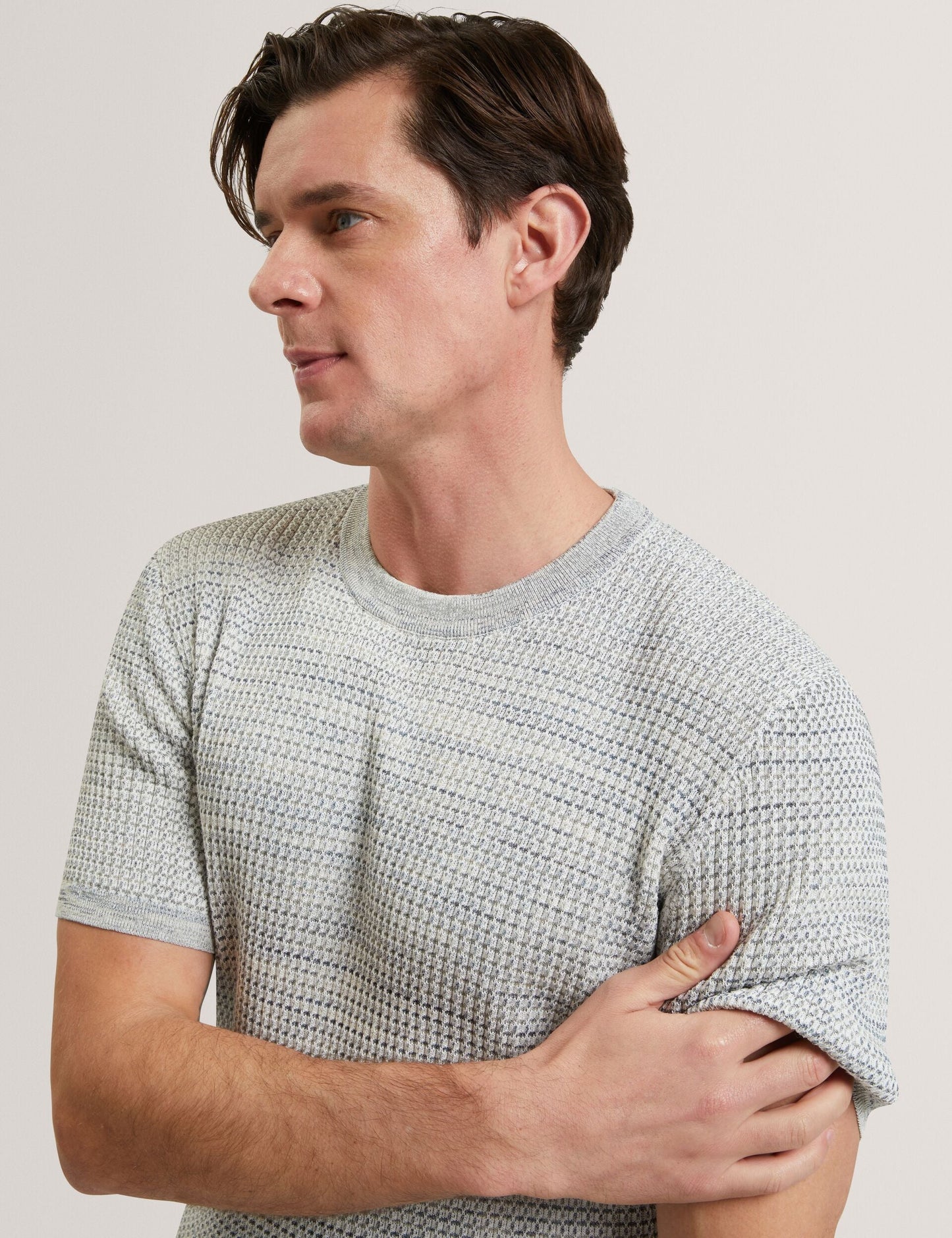 Ted Baker KELEPA - Short Sleeve Relaxed Fit Textured Knit T-Shirt MID GREEN
