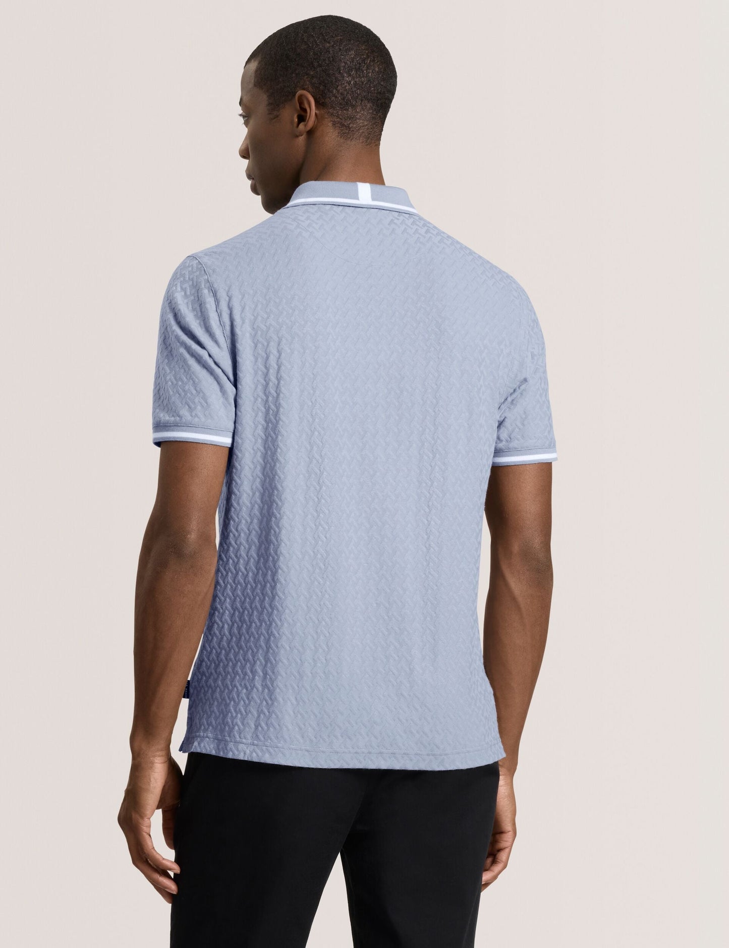 Ted Baker TEXTURE POLO - Button Up Polo BLUE