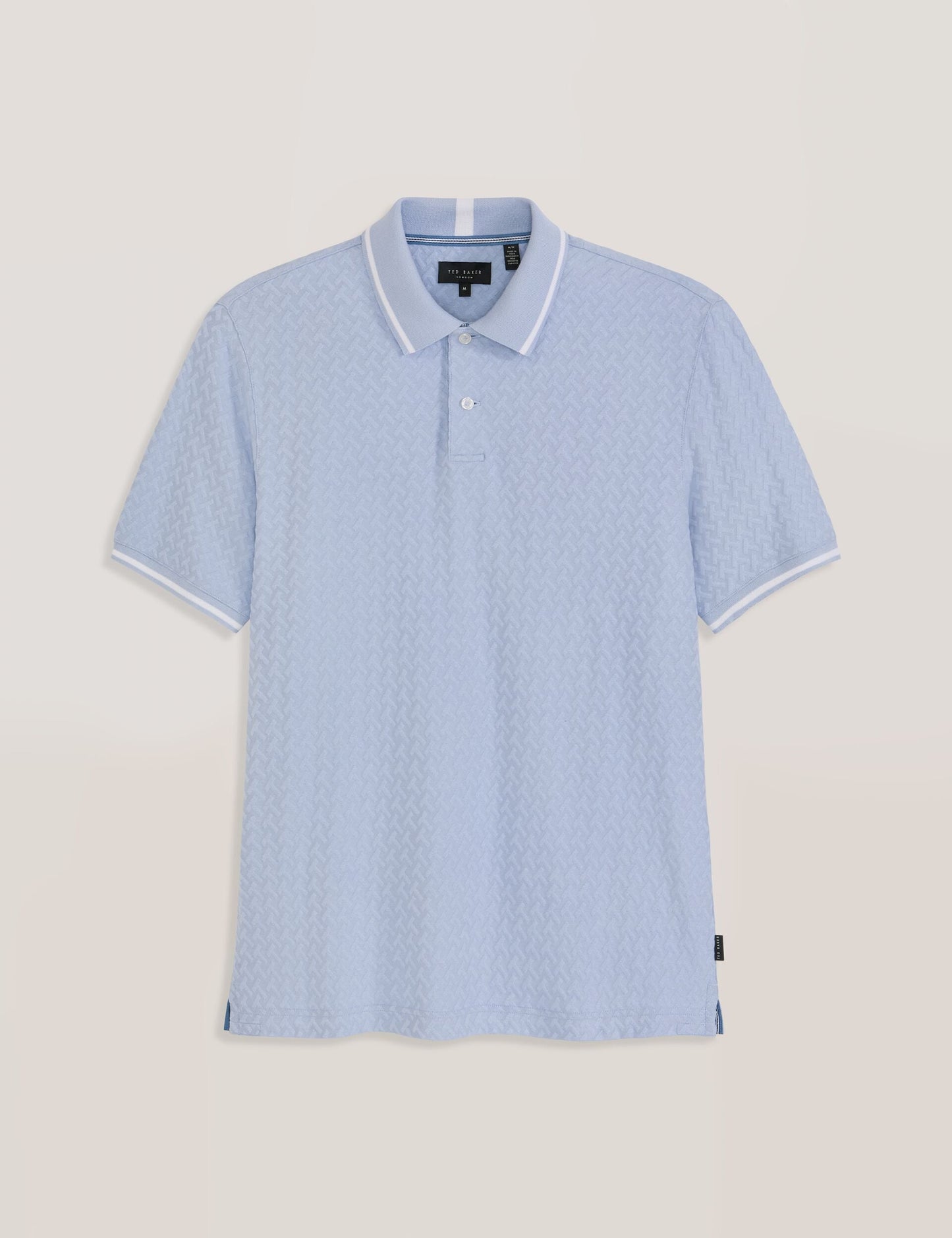 Ted Baker TEXTURE POLO - Button Up Polo BLUE