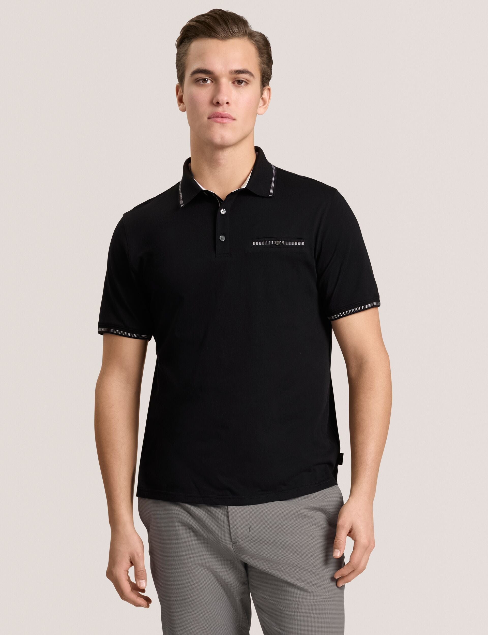 Ted Baker POLO - Button Up Polo BLACK