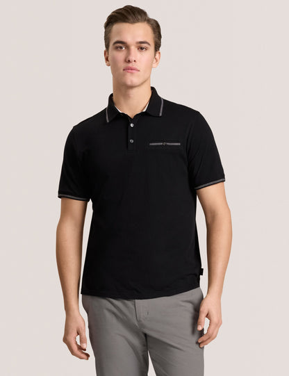 Ted Baker POLO - Button Up Polo BLACK