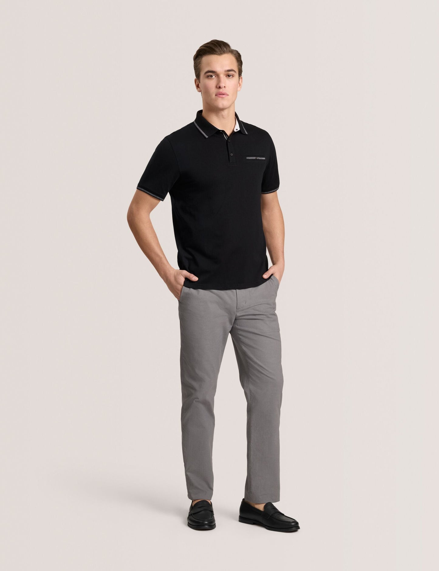 Ted Baker POLO - Button Up Polo BLACK