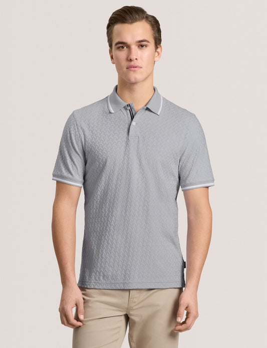 Ted Baker TEXTURE POLO - Button Up Polo GREY