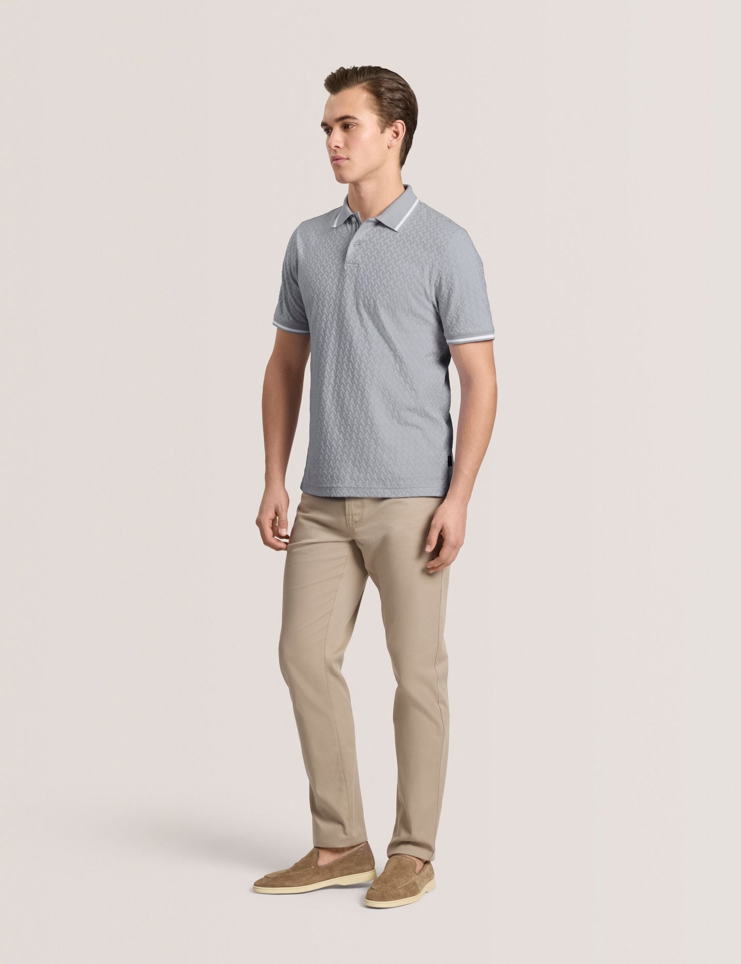 Ted Baker TEXTURE POLO - Button Up Polo GREY