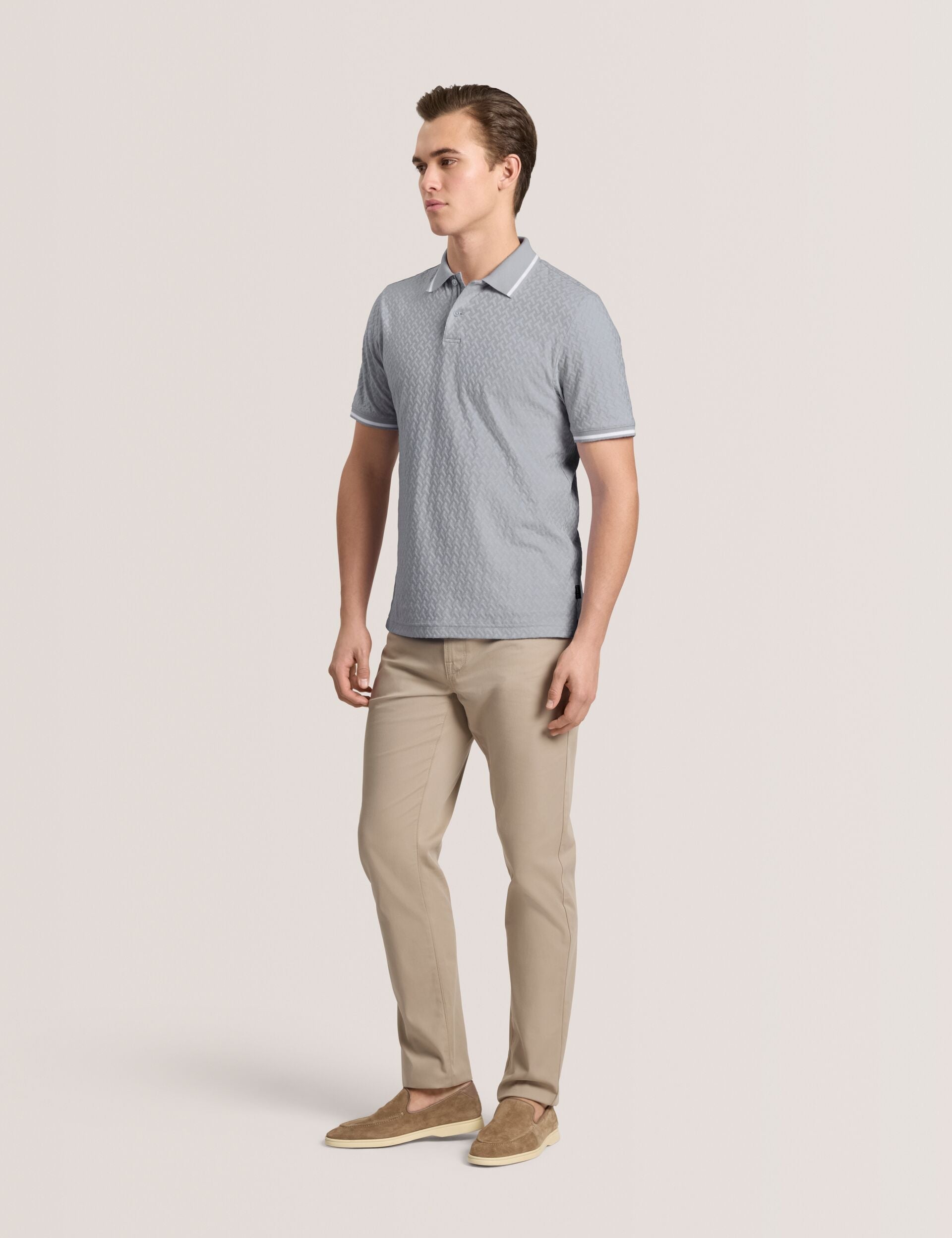 Ted Baker TEXTURE POLO - Button Up Polo GREY