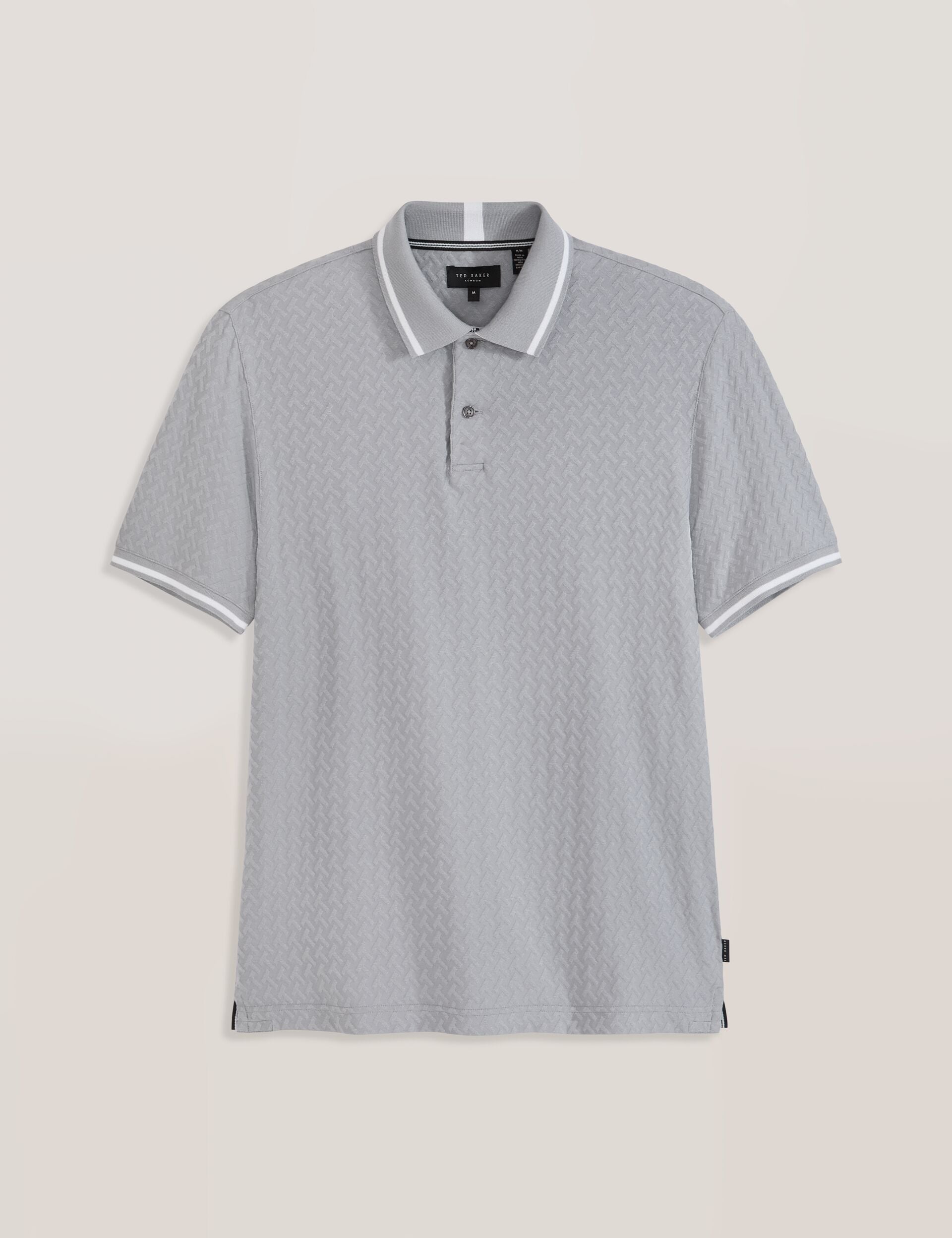 Ted Baker TEXTURE POLO - Button Up Polo GREY