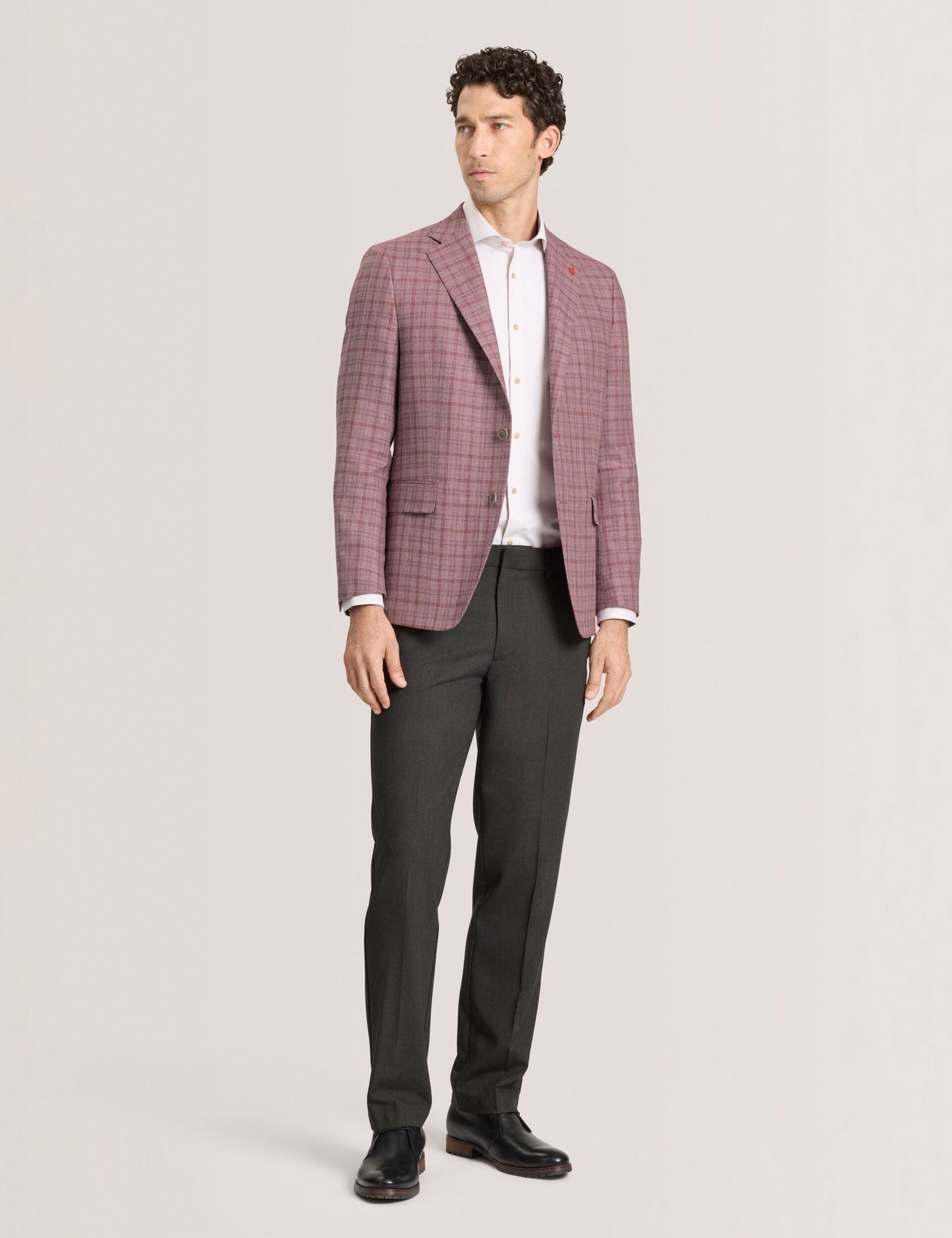 Ted Baker WINFRED Plaid Silk Blend Woven Blazer DUSKY PINK
