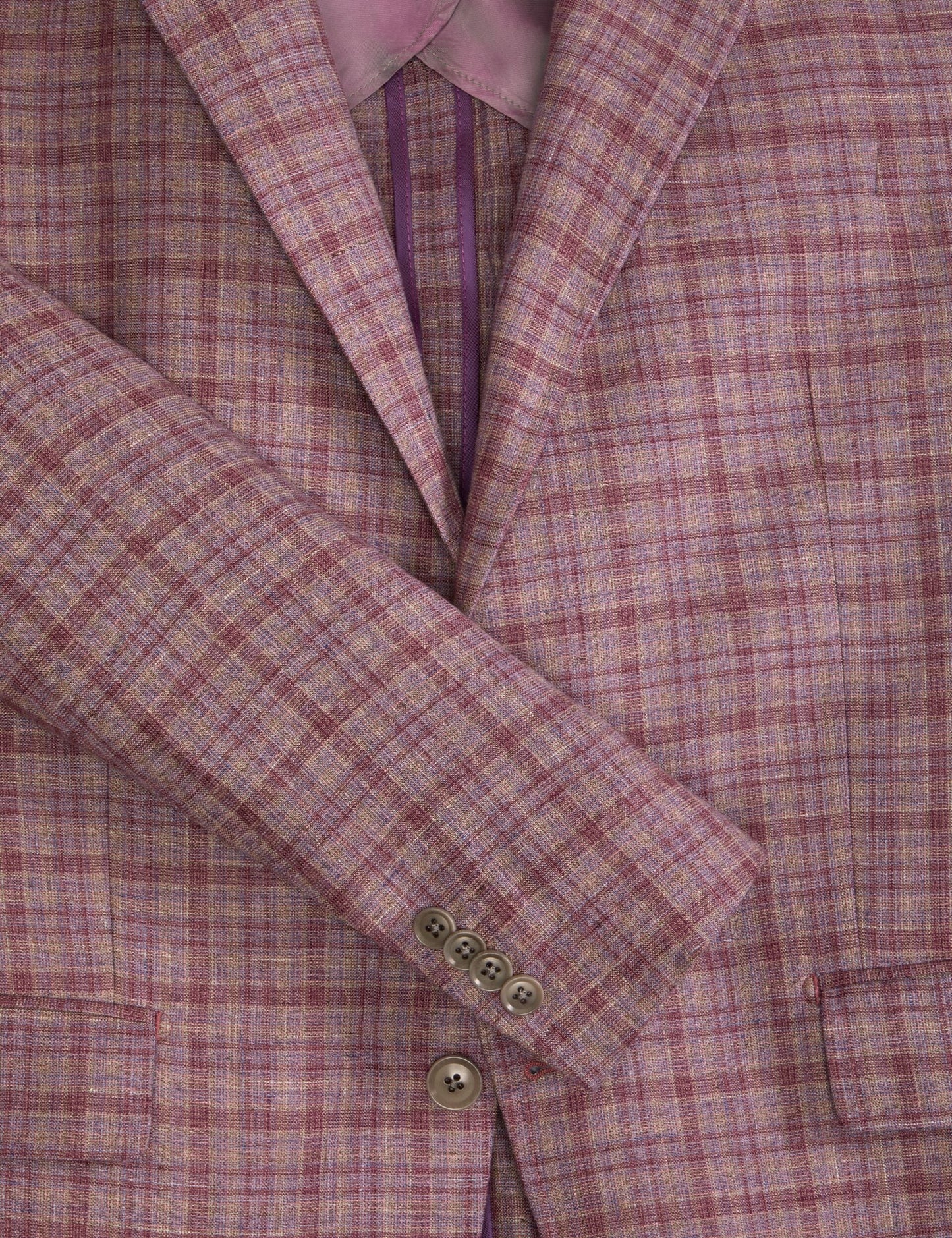 Ted Baker WINFRED Plaid Silk Blend Woven Blazer DUSKY PINK
