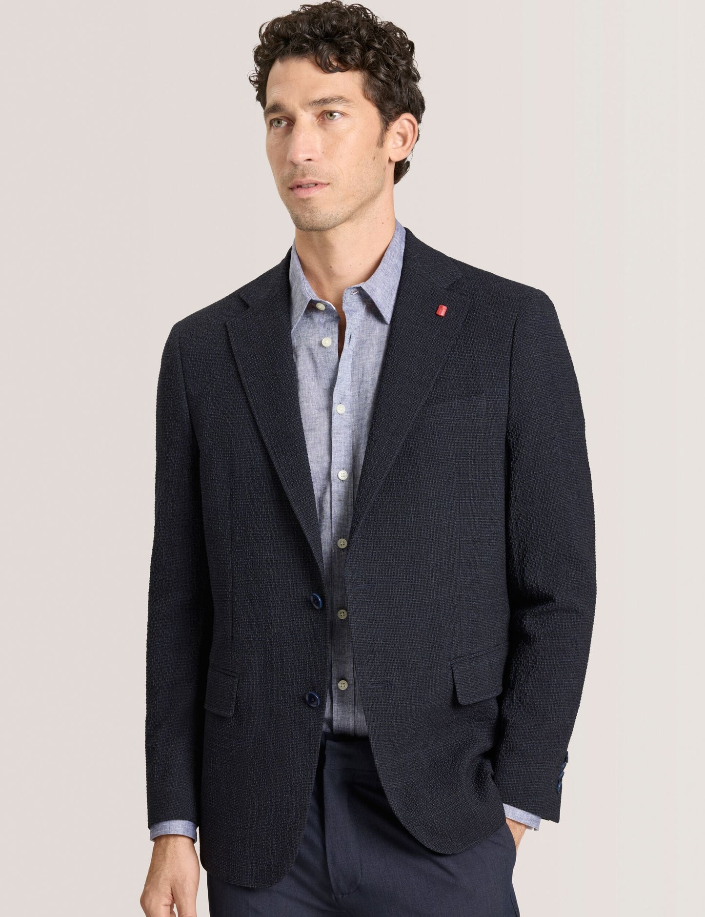 Ted Baker WINFRED Textured Weave Wool Blend Blazer NAVY