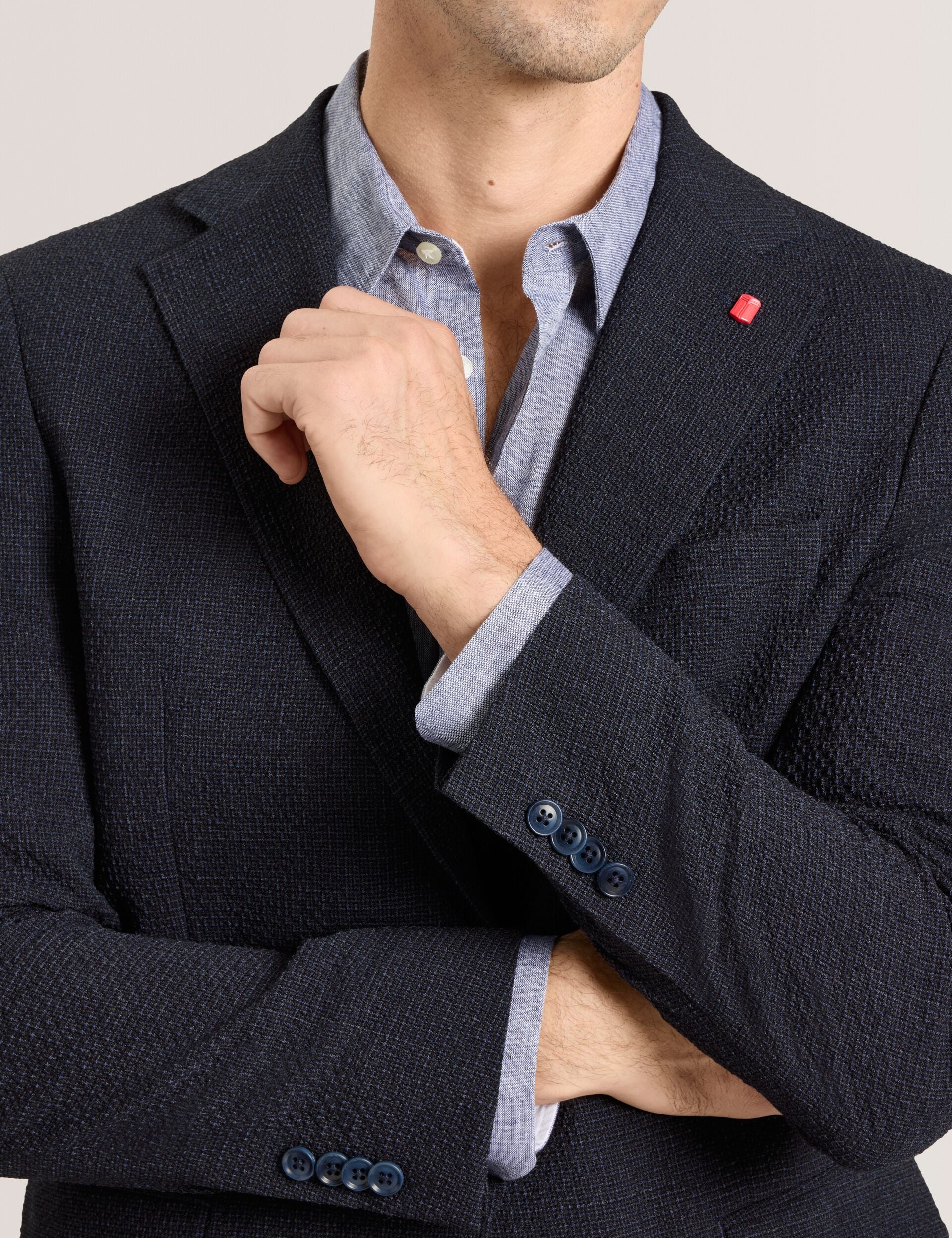 Ted Baker WINFRED Textured Weave Wool Blend Blazer NAVY
