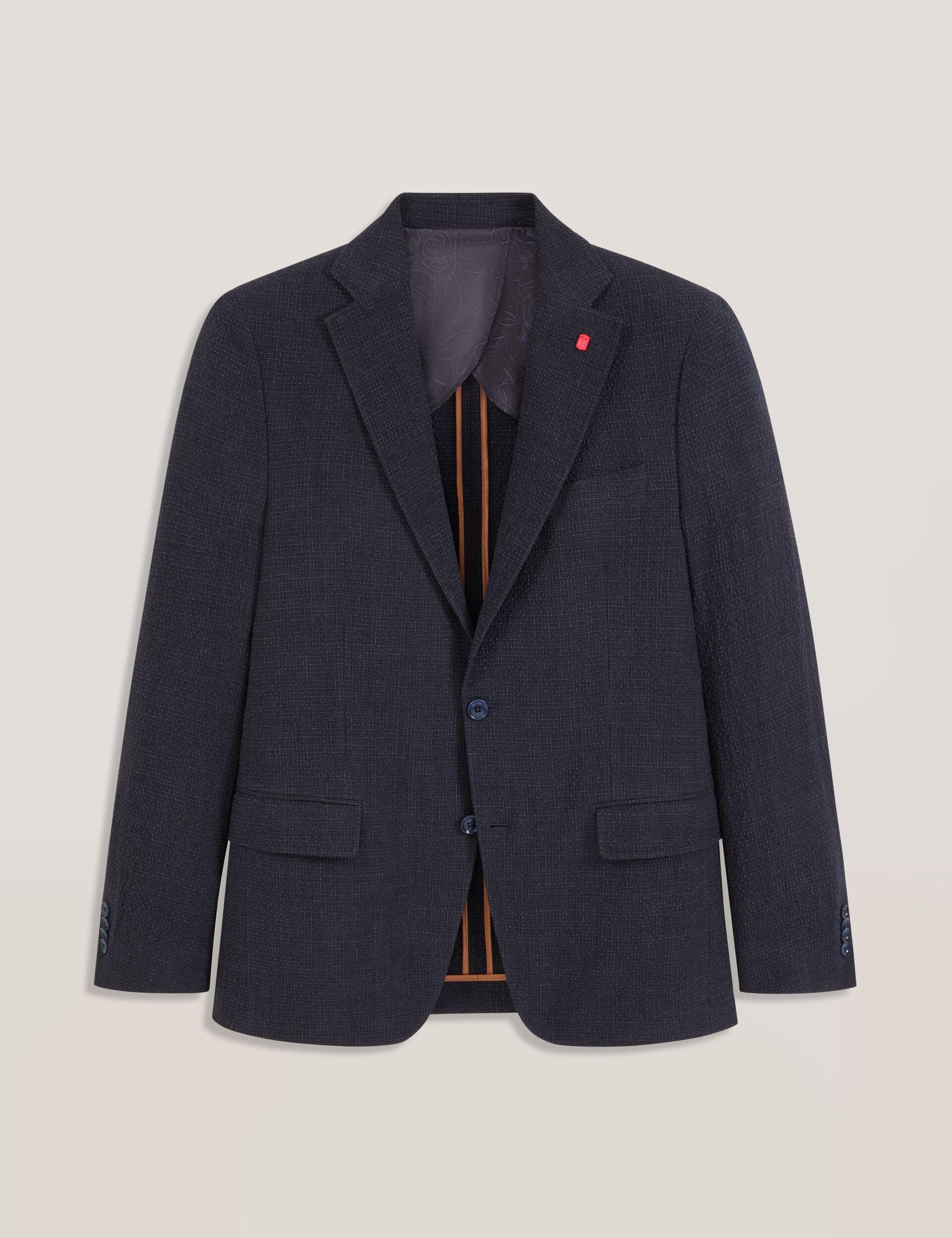 Ted Baker WINFRED Textured Weave Wool Blend Blazer NAVY