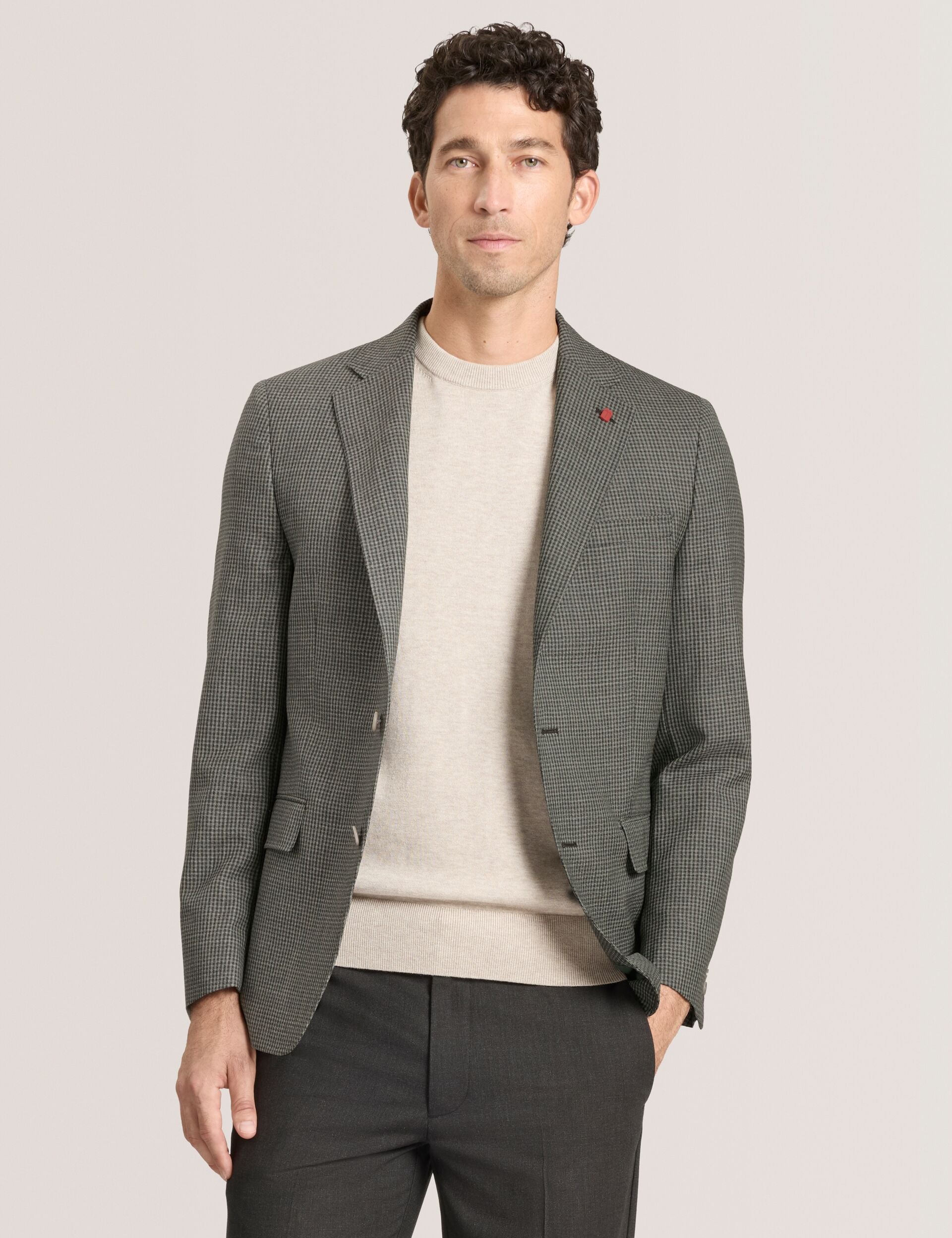 Ted Baker WINFRED Mini Check Wool Modern Fit Suit Jacket DARK GREEN