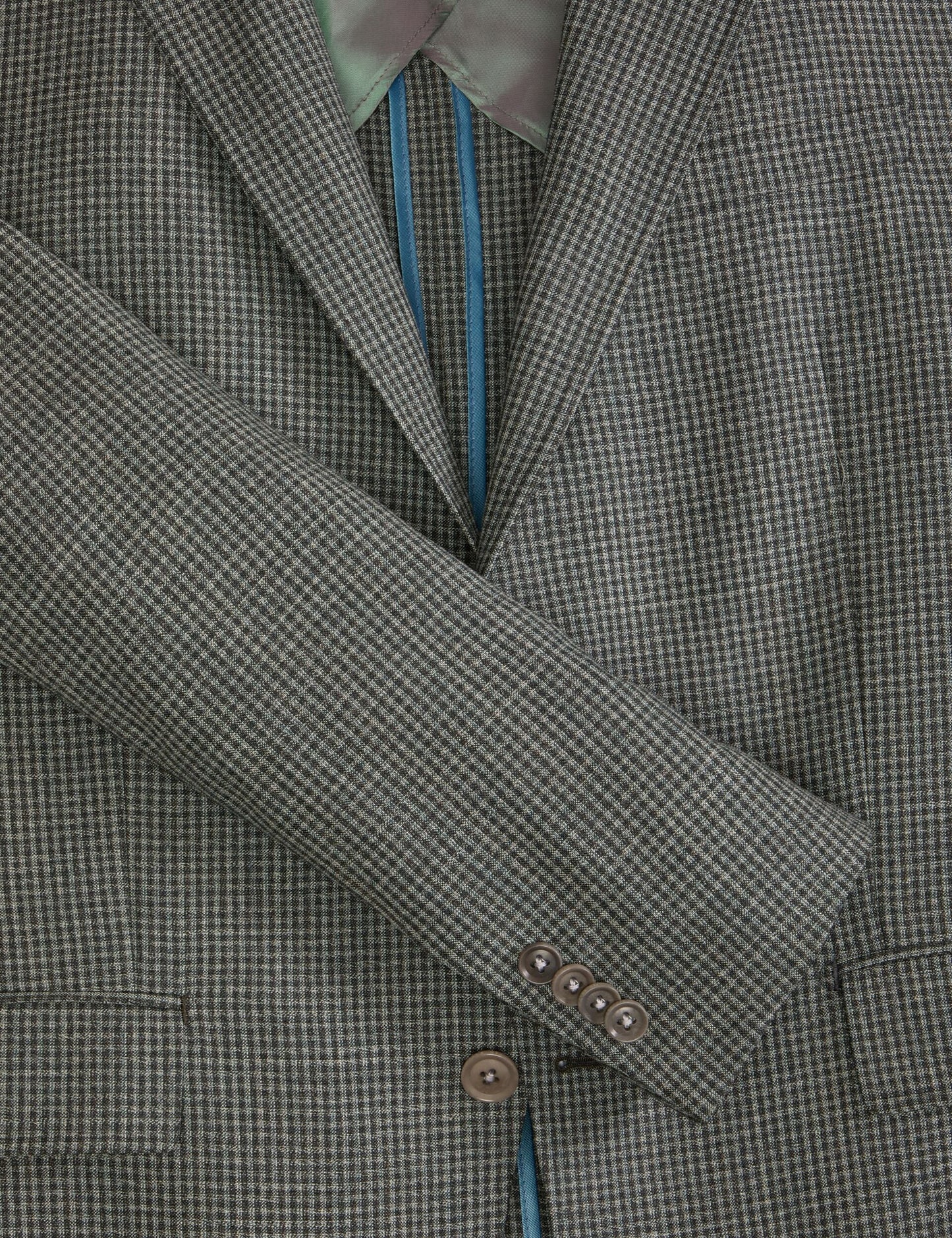 Ted Baker WINFRED Mini Check Wool Modern Fit Suit Jacket DARK GREEN