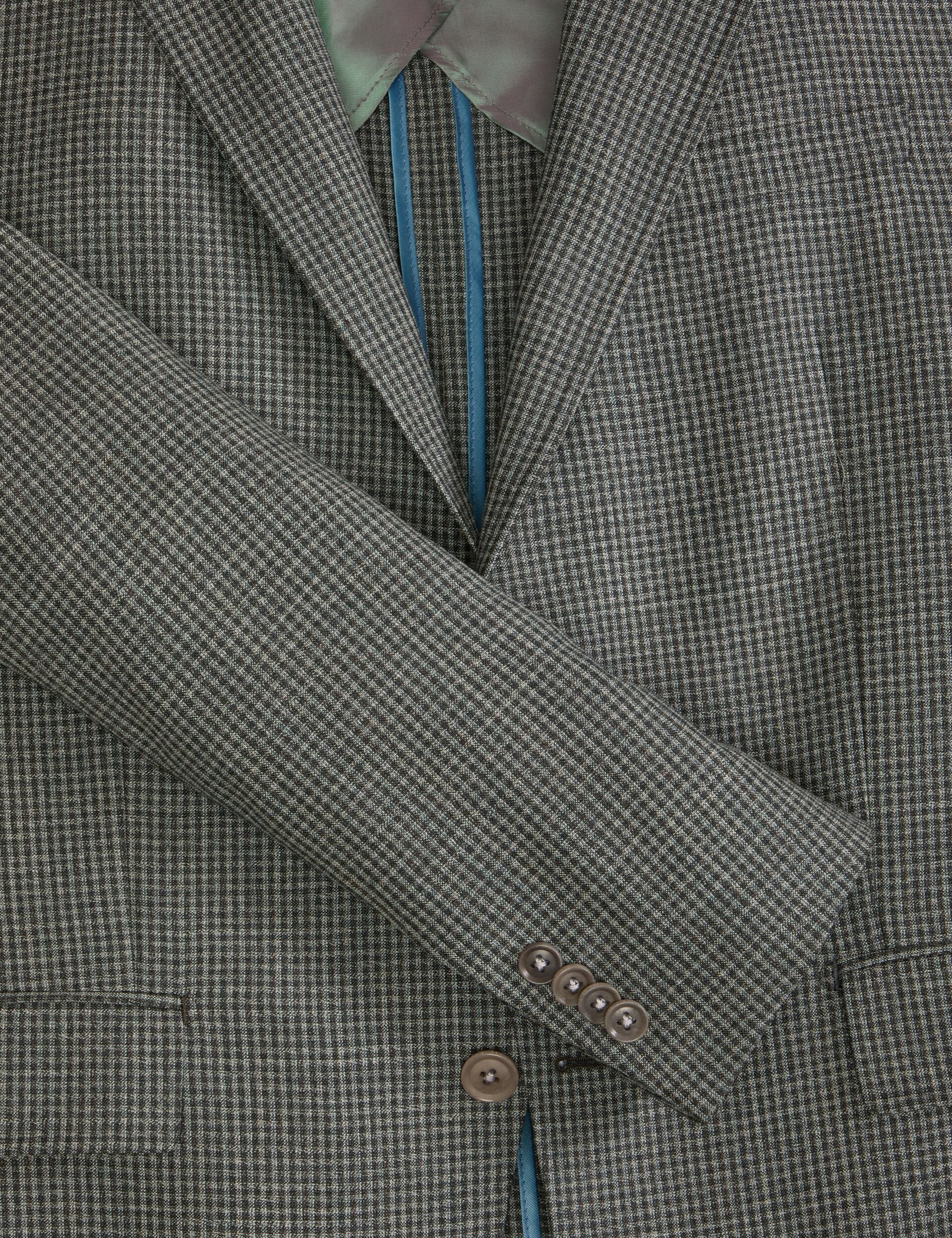 Ted Baker WINFRED Mini Check Wool Modern Fit Suit Jacket DARK GREEN